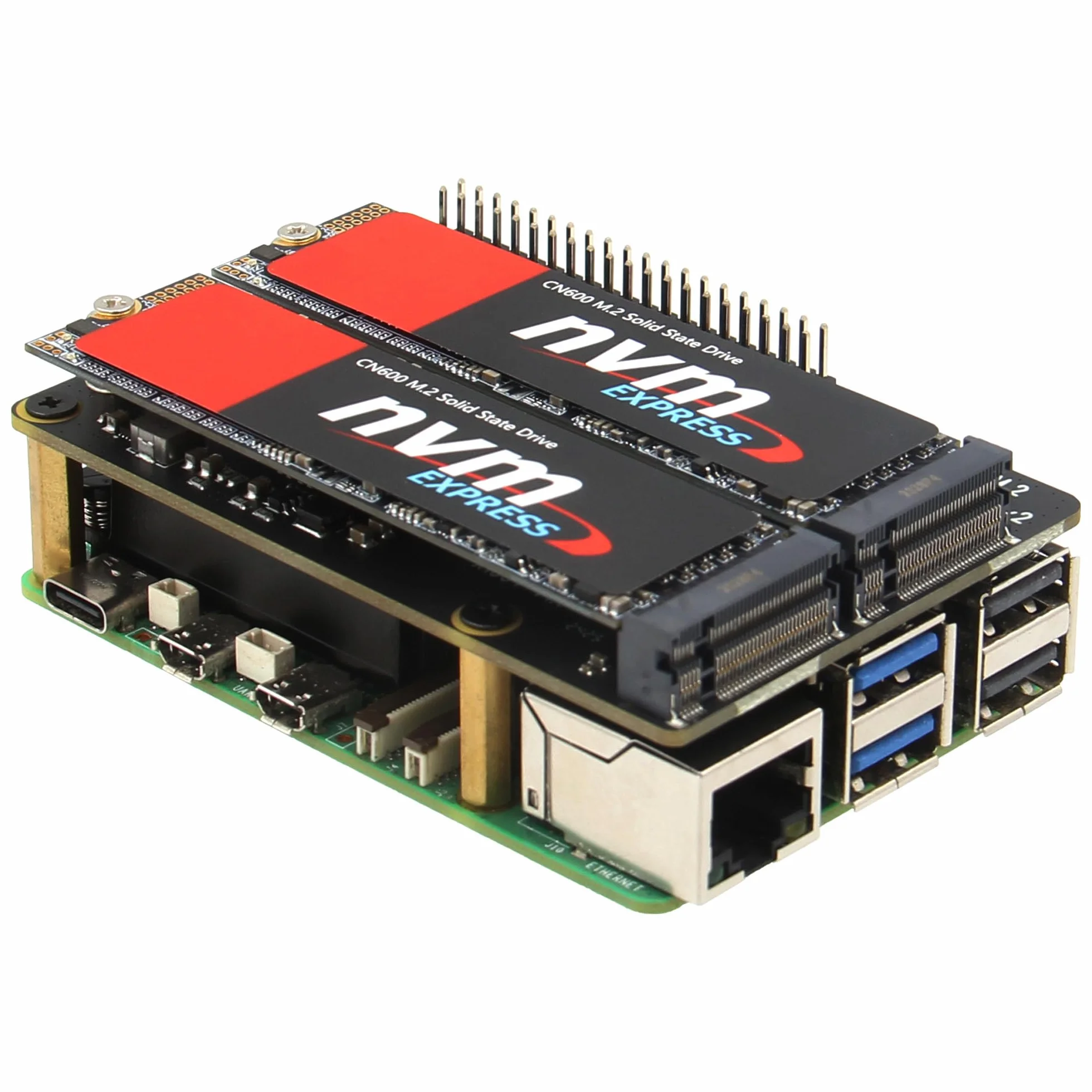 Geekworm X1004 Dual M.2 NVMe SSD Shield PCIe peryferal Board for Raspberry Pi 5
