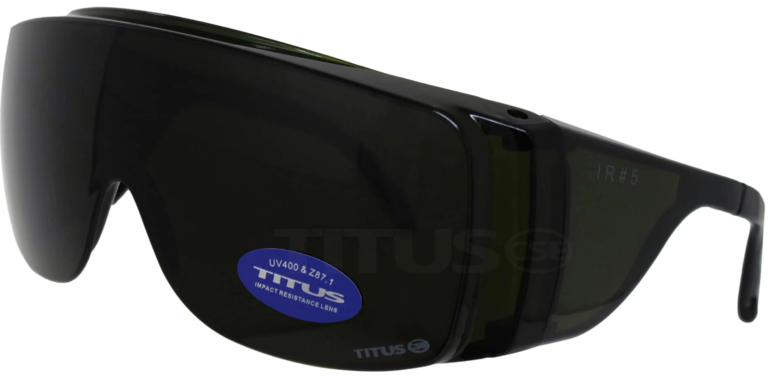 TITUS Okulary ochronne do spawania na podczerwień w stylu retro ze składaną osłoną boczną lub OTG Fit over Rx Glasses IR3 IR5
