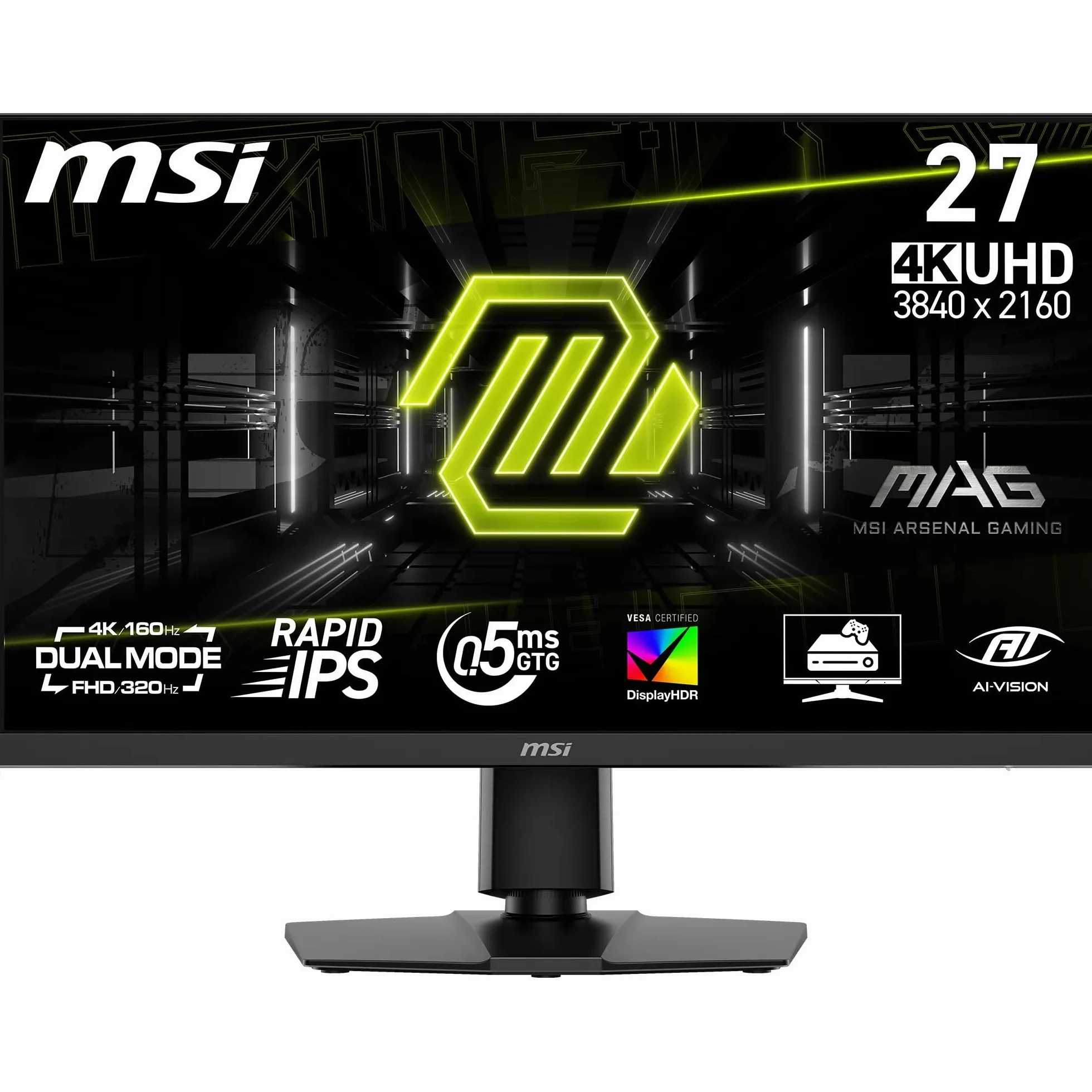 MSI MAG 272URDF E16 27'' UHD Gaming Monitor IPS 3840x2160 0.5ms DisplayHDR 400 HDMI 2.1 DP 1.4a Czarny