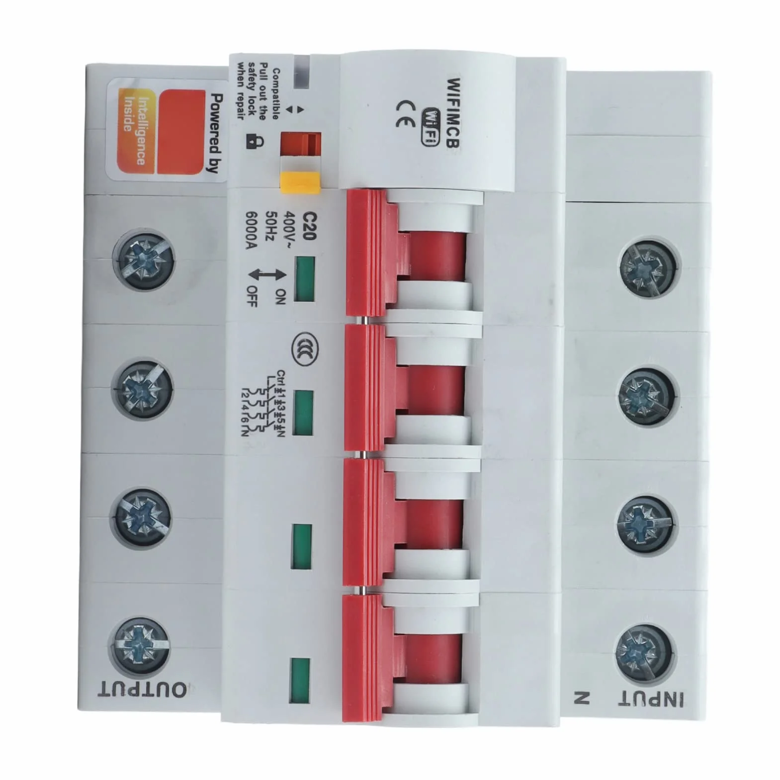 Inteligentny Wyłącznik WiFi 4-polowy z Zdalnym Sterowaniem i Blokadą Bezpieczeństwa AC 400V 20A dla Systemu Smart Home