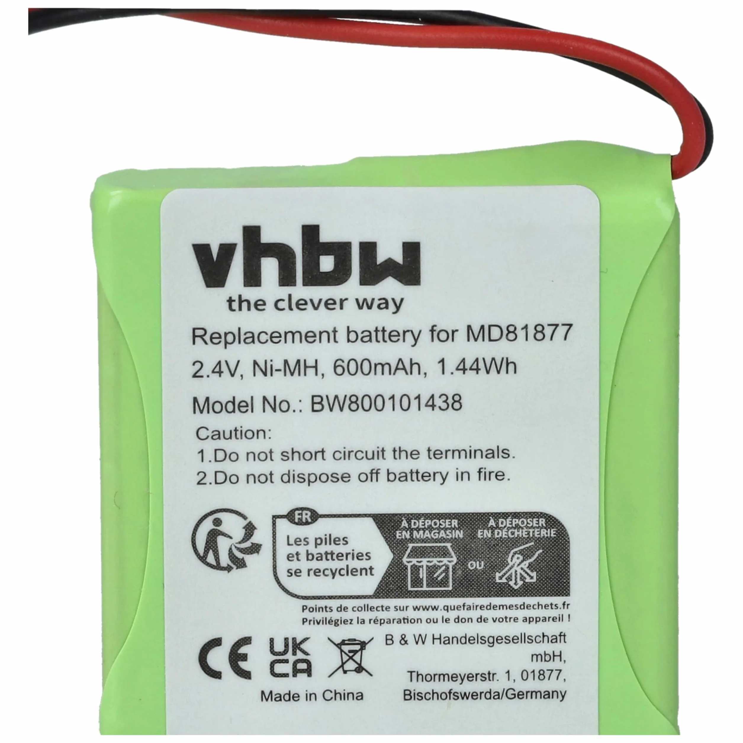 vhbw 2x Bateria kompatybilna z Xenios ICB010 ACB015 ACB010 ICB015 do telefonu stacjonarnego bezprzewodowego 600mAh 2,4V NiMH