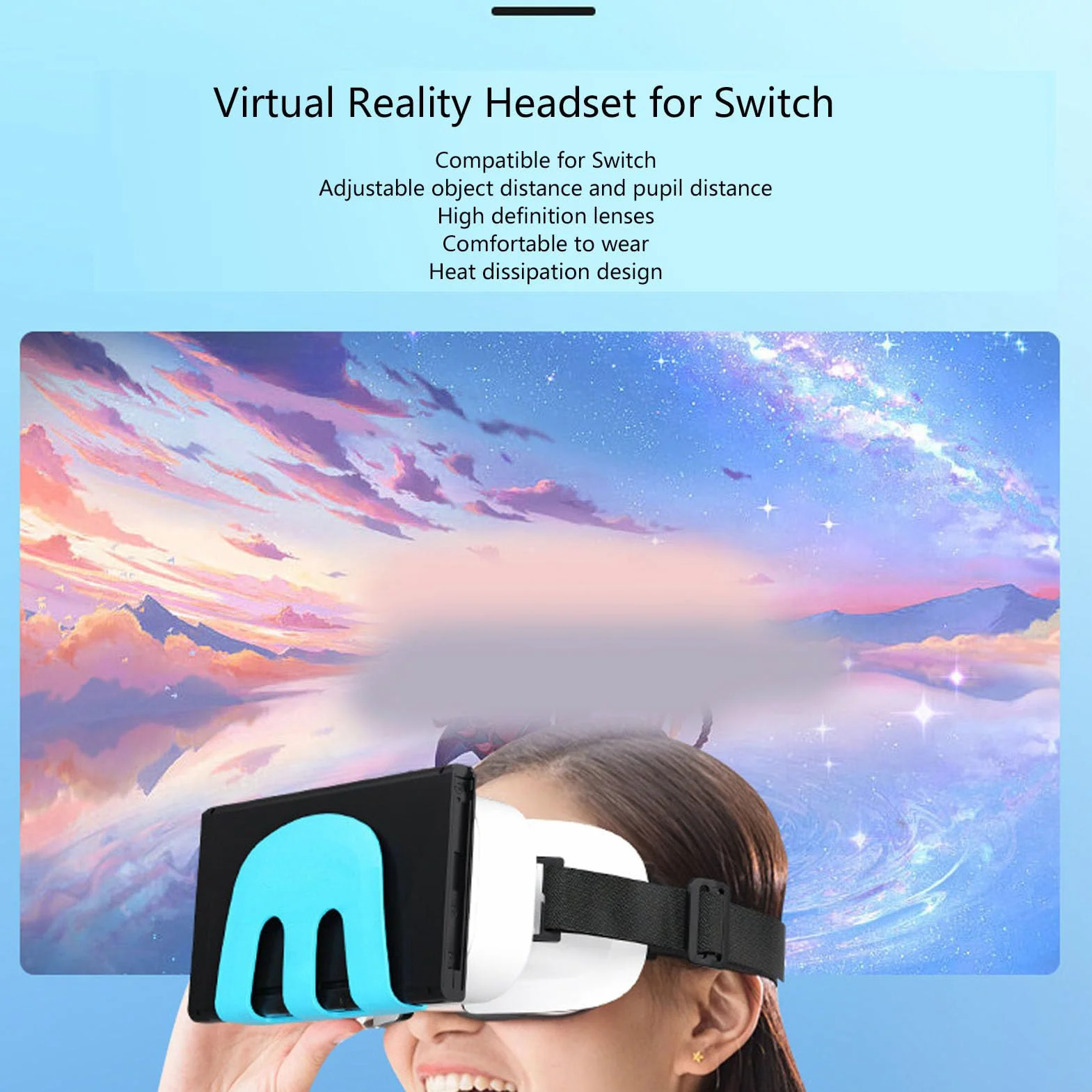 Zestaw Słuchawkowy Switch VR, Kaski z Okularami 3D, Uniwersalny Zestaw Okularów VR Zestaw Okularów z Regulowanymi Soczewkami HD do Przełącznika Switch OLED