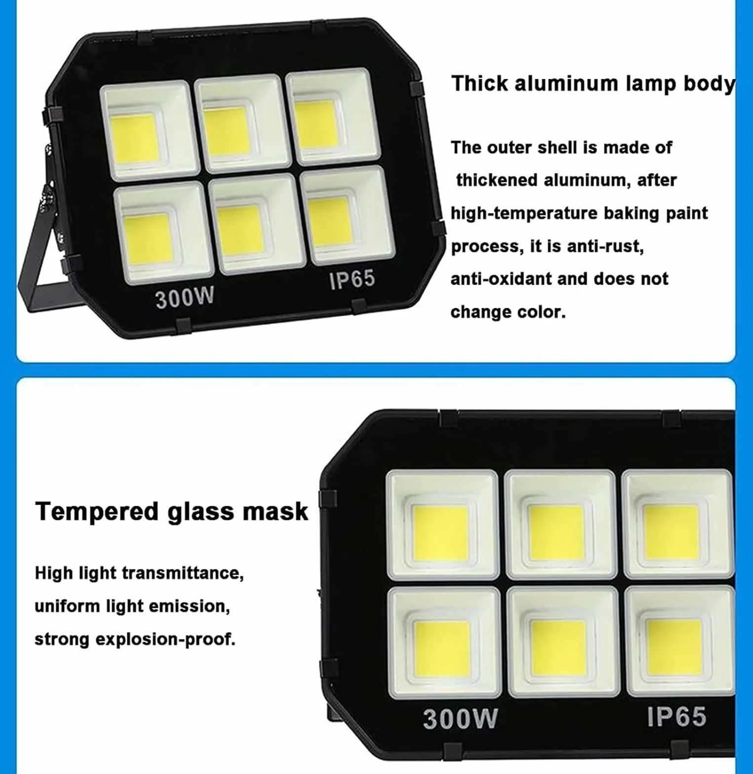 lampy solarne, Reflektor Super Bright Zimnobiały, zewnętrzny, IP65 do boisk sportowych, garażu, ogrodu i podwórka(50W)