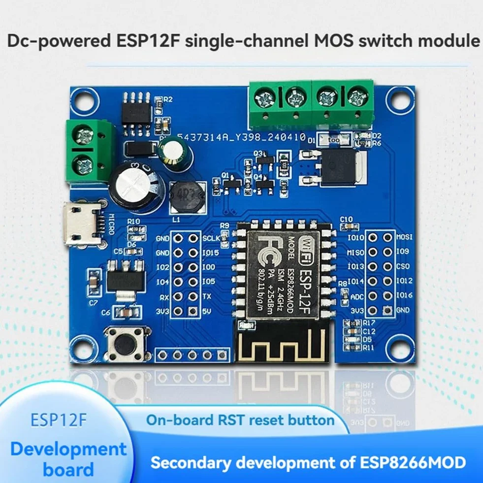 ESP8266 WIFI pojedynczy przekaźnik moduł sterujący przełącznikiem MOS ESP-12F płytka rozwojowa port USB zasilacz
