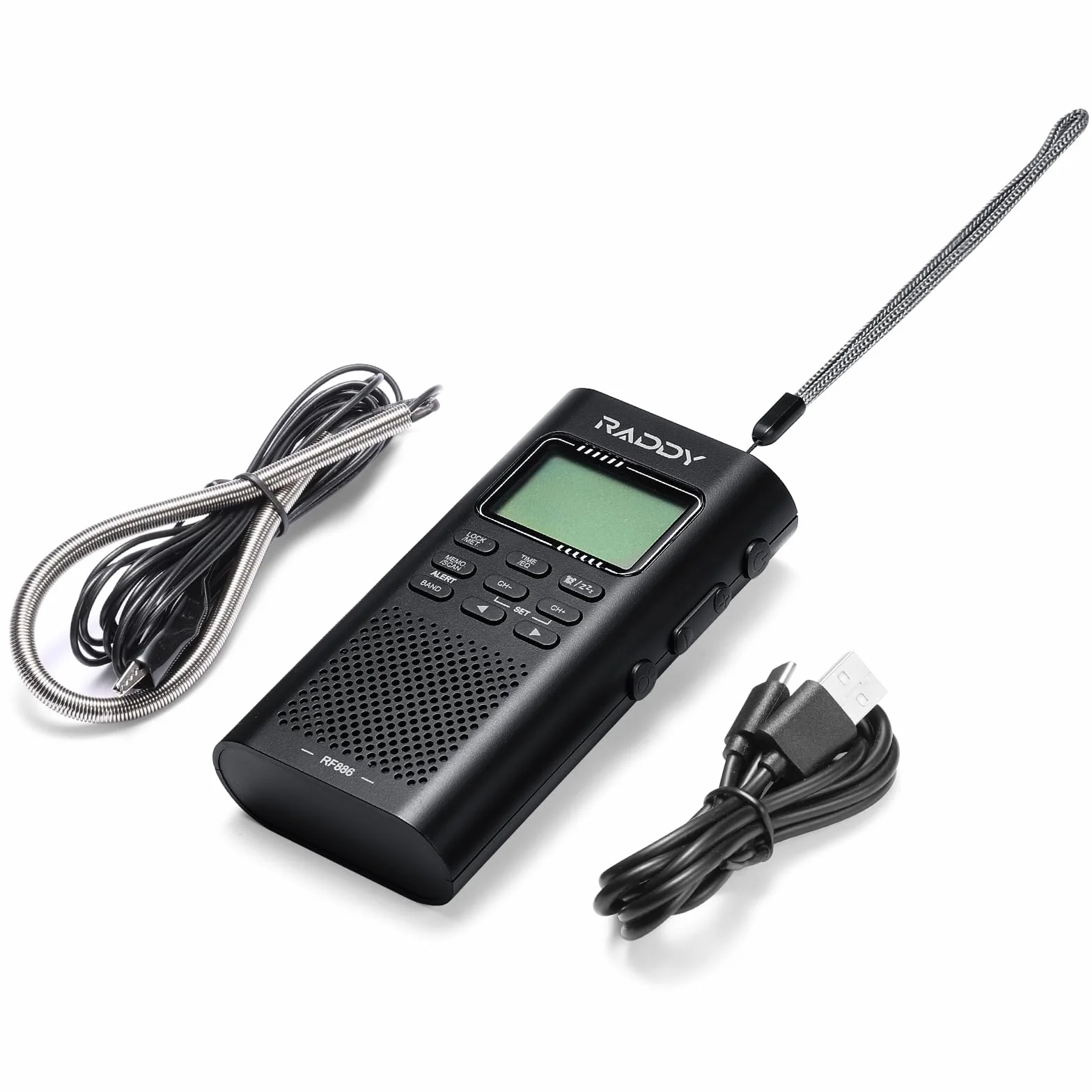 Raddy RF886 Przenośne radio krótkofalowe AM/FM/SW/UKW z głośnikiem BT i anteną 3m