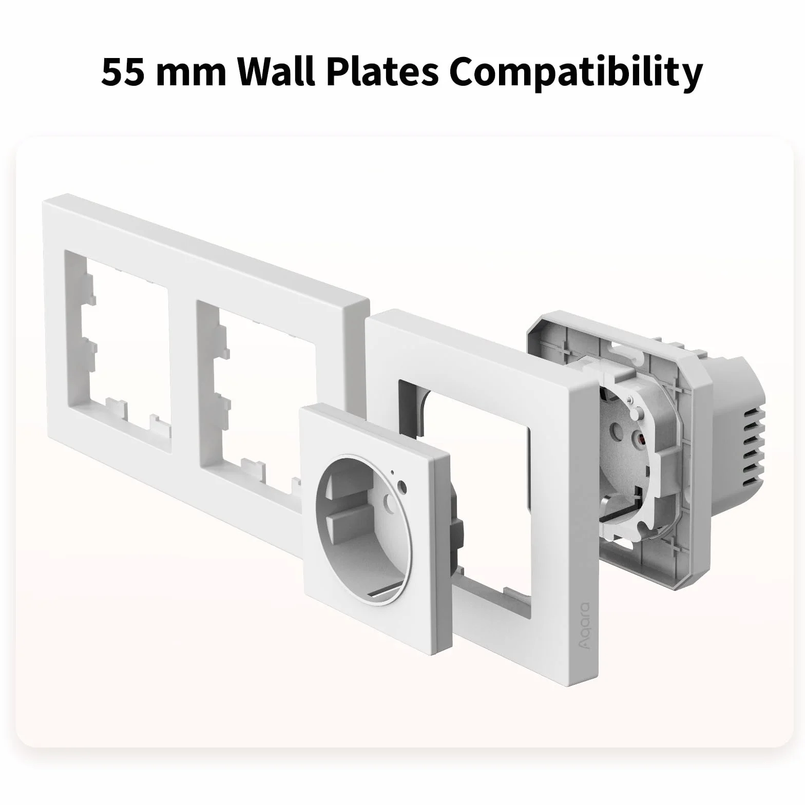 Aqara Gniazdko Ścienne H2 EU z Matter, Wymagany jest hub Zigbee 3.0, 16A, Monitorowanie Energii i Ochrona Zasilania, z Planowaniem i Kontrolą Głosową, Wspiera HomeKit, Alexę, Google Home i IFTTT