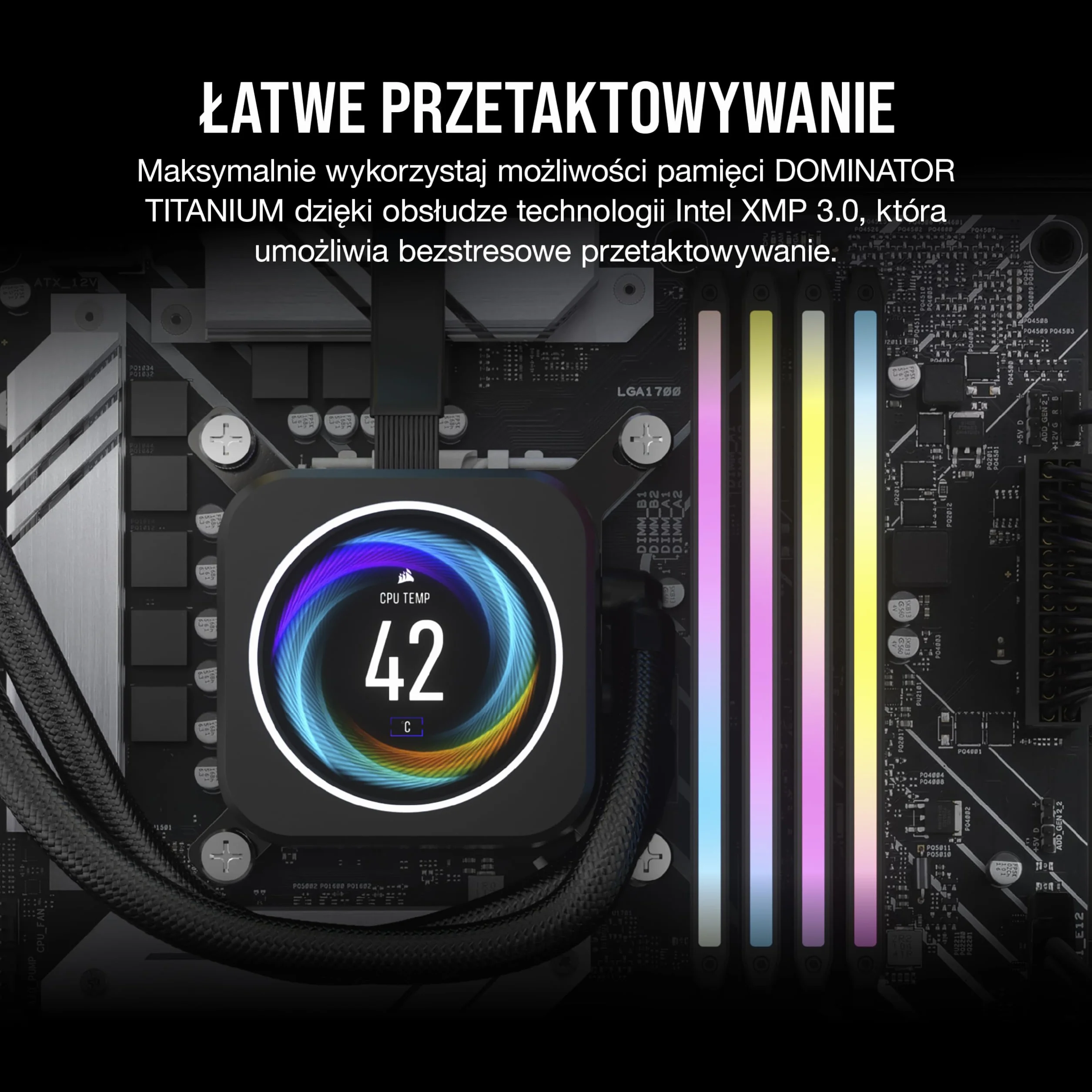 CORSAIR DOMINATOR TITANIUM RGB DDR5 RAM 32GB (2x16GB) DDR5 do 6400MHz CL32 Intel XMP iCUE Kompatybilna Pamięć Komputerowa - Czarny (CMP32GX5M2B6400C32)