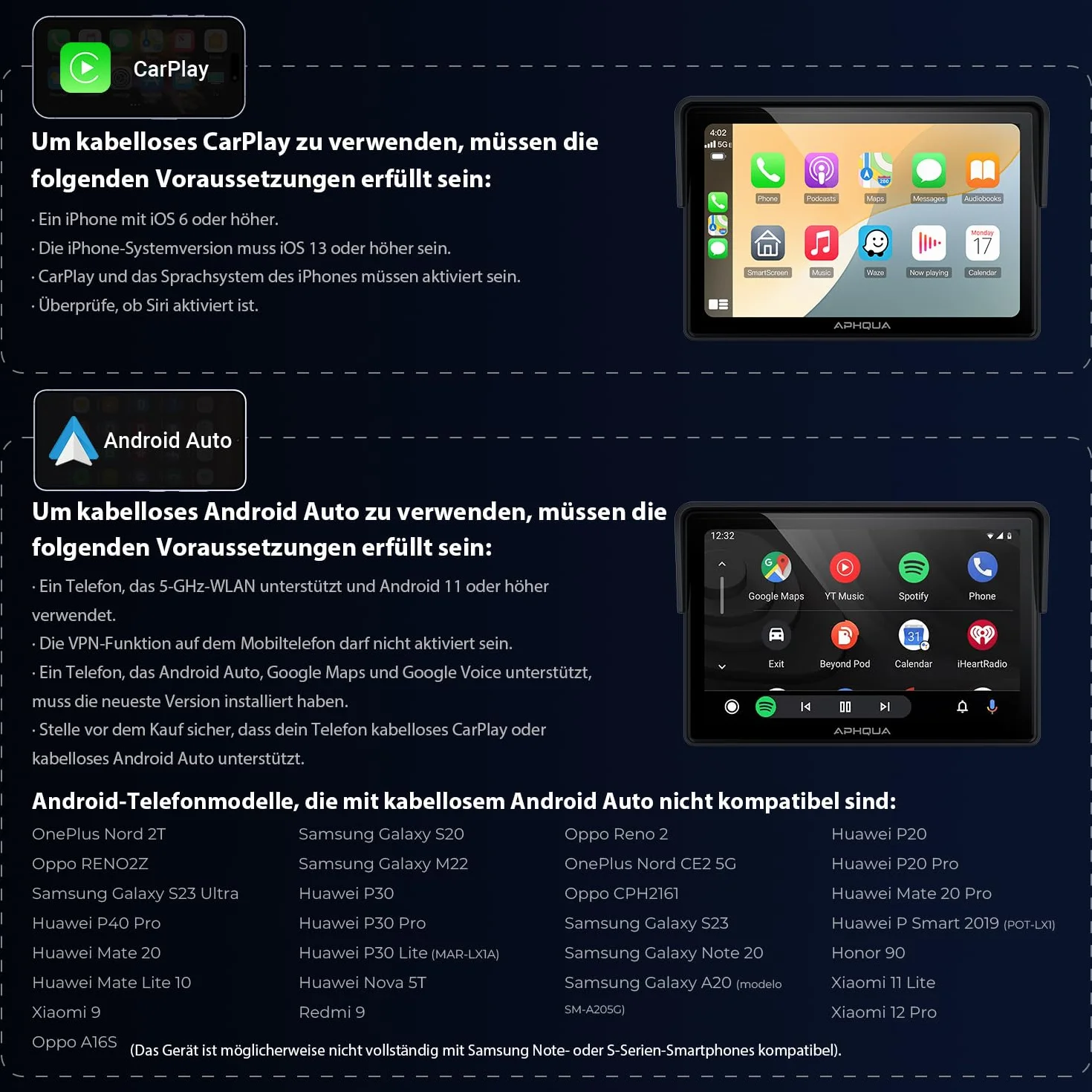 Bezprzewodowy wyświetlacz Carplay do motocykla 5" wodoszczelny ekran dotykowy CarPlay Android Auto Bluetooth GPS Siri
