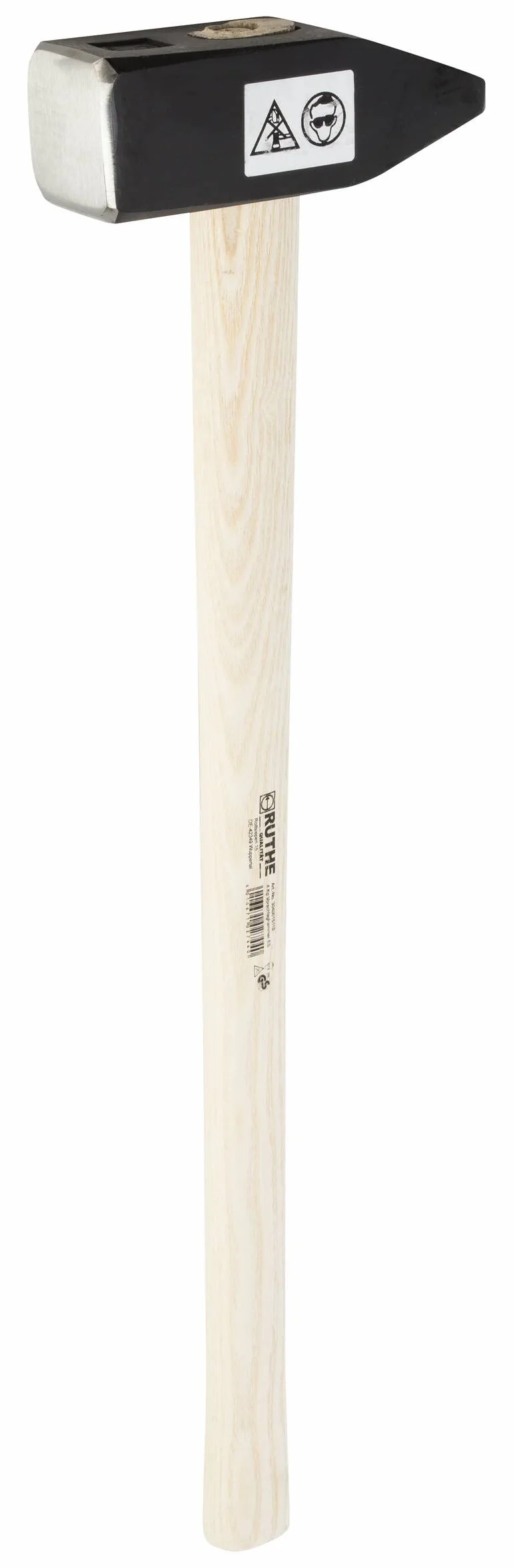 Ruthe młot przybitnik 10 kg, trzonek jesion, DIN 1042, certyfikat VPA/GS, długość 90 cm