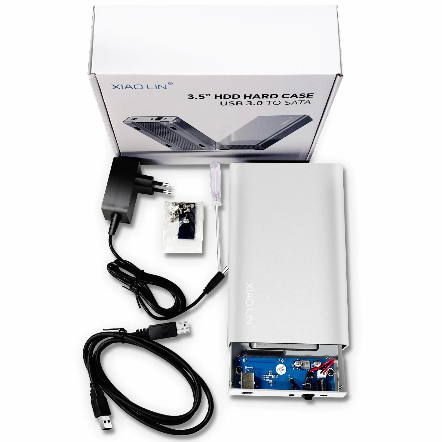 XIAO LIN Twardy dysk zewnętrzny 3,5" SATA USB 3.0 aluminiowa obudowa UASP 20 TB
