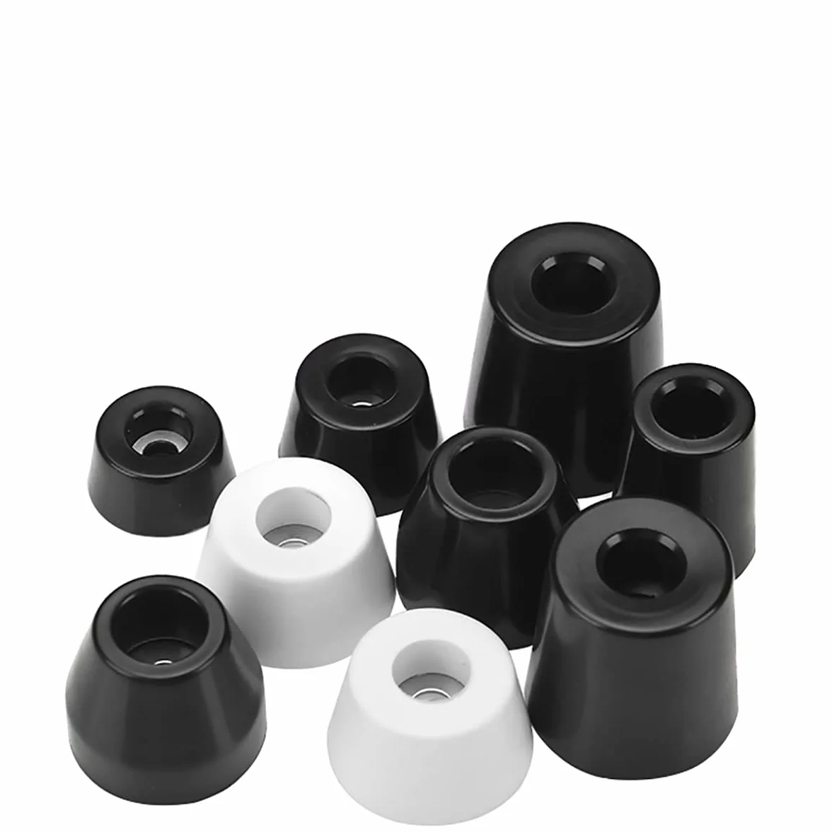 Antypoślizgowe czarne gumowe nakładki na nogi krzesła, pyłoszczelne stopki do mebli, kształt stożka, 20 x 16 x 20 mm, zestaw 5 sztuk, pasują do 11 x 9 mm do 50 x 40 mm, trwała ochrona podłóg