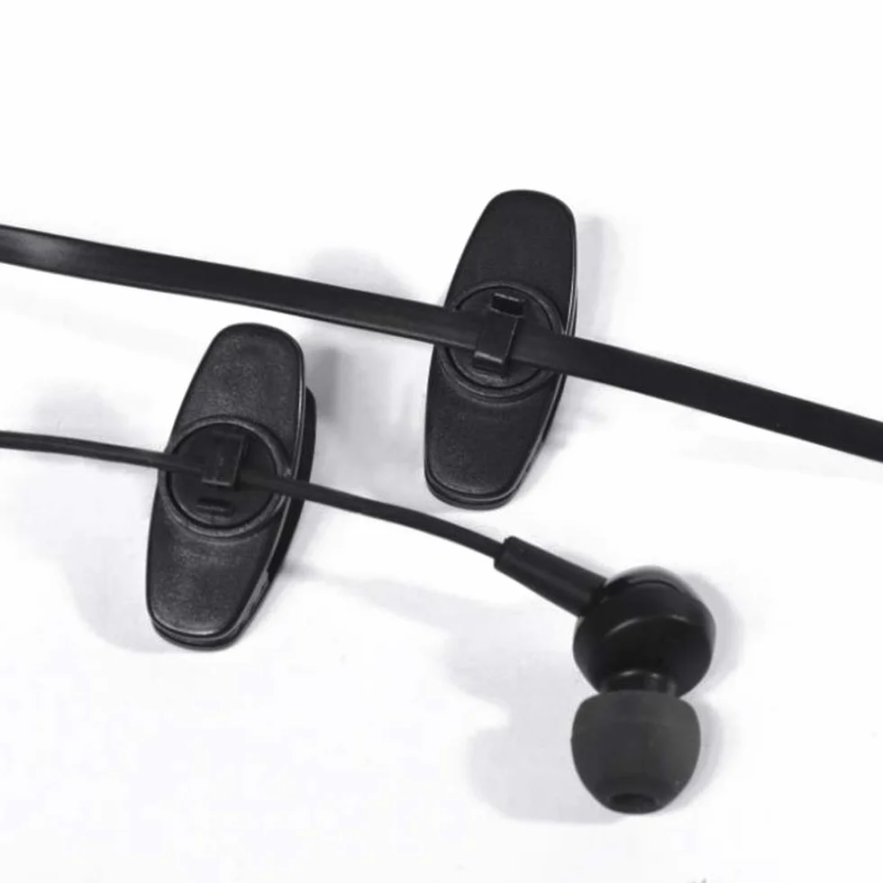 10 klipsów do słuchawek, obracany o 360 stopni, kabel do montażu na ubrania, dla większości zestawów słuchawkowych Monster, Sony, Sennheiser i Plantronics (czarne)
