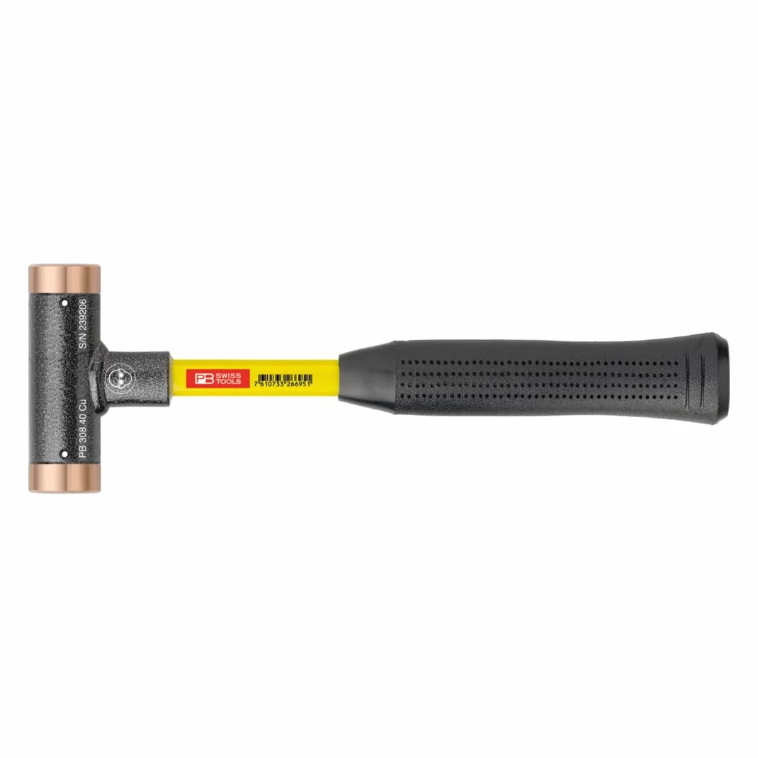 PB Swiss Tools Młotek bezodrzutowy, z miedzianymi wkładkami, trzonek z super szkła, 24 mm