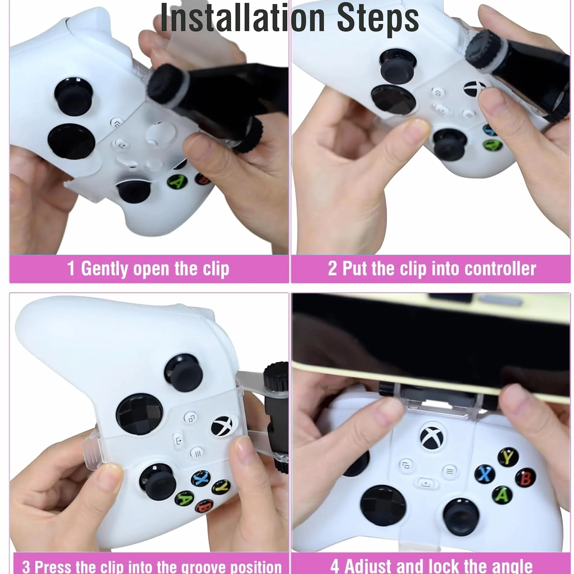 MINGZE Xbox Series X/ONE/S/X uchwyt na telefon regulowany zacisk składany 3-punktowy