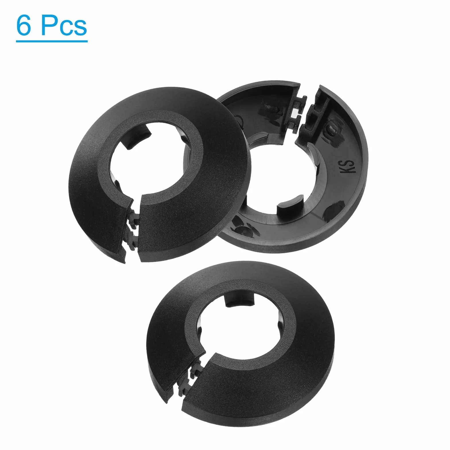 PATIKIL 6 szt. kołnierz osłona rury wodnej dekoracja plastikowa rozeta 0,98"/25 mm, czarna
