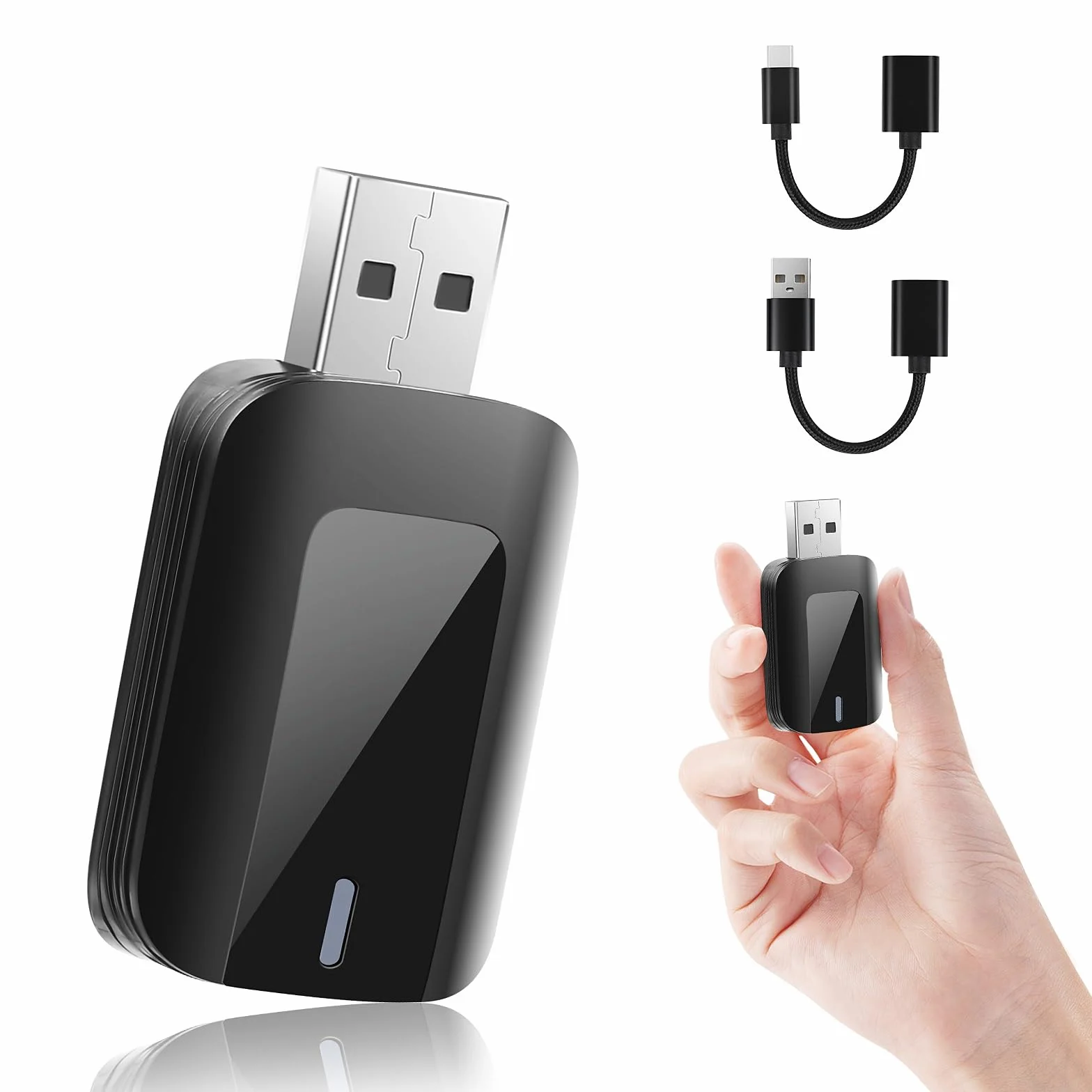 Bezprzewodowy adapter 2 w 1 do Android Auto i CarPlay, Stick przekształca przewodowy Android Auto/Carplay w bezprzewodowo, kompatybilny z samochodami AA i CarPlay, Plug & Play, stabilne połączenie