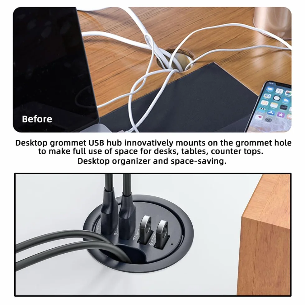 Hub USB 3.0 SD TF USB-C 2 porty USB 60 mm biurko rozgałęźnik stacja dokująca czytnik kart micro-SD do komputera stacjonarnego