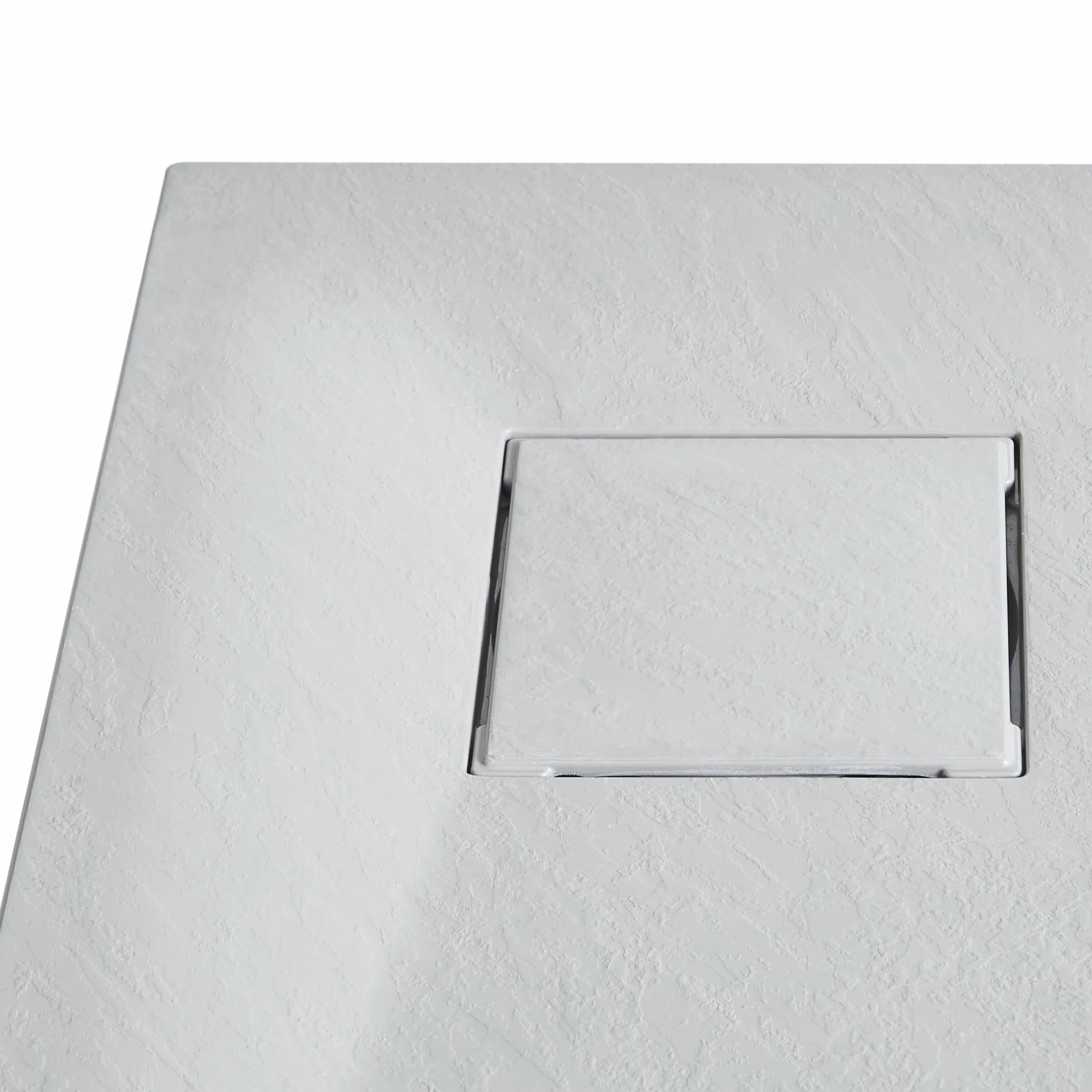 Brodzik prysznicowy z syfonem z materiały SMC szary efekt naturalnego kamienia 90 x 90 x 3 cm Paron