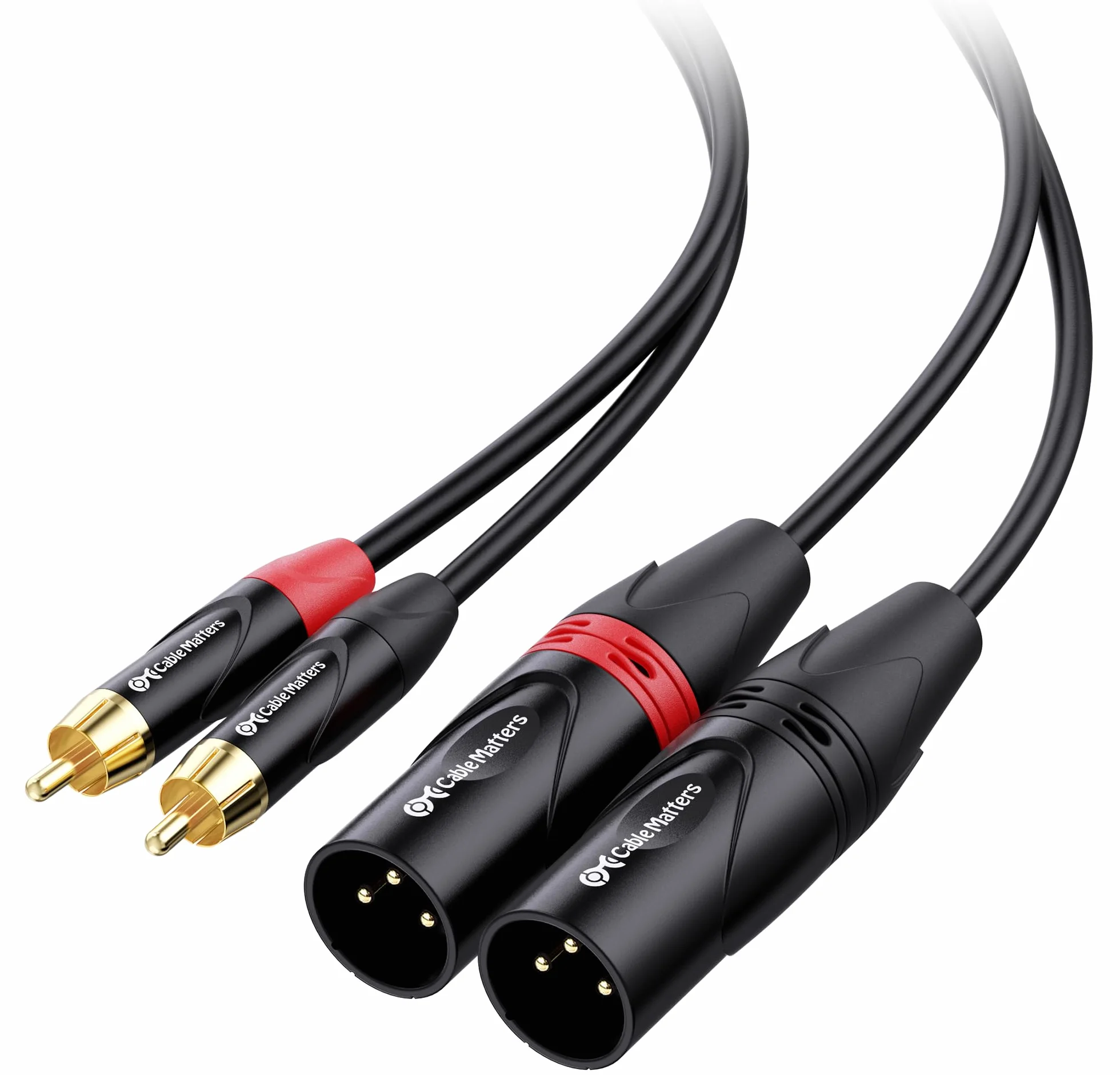 Cable Matters Asymetryczny kabel cinch na XLR 1,8 m podwójny XLR na RCA