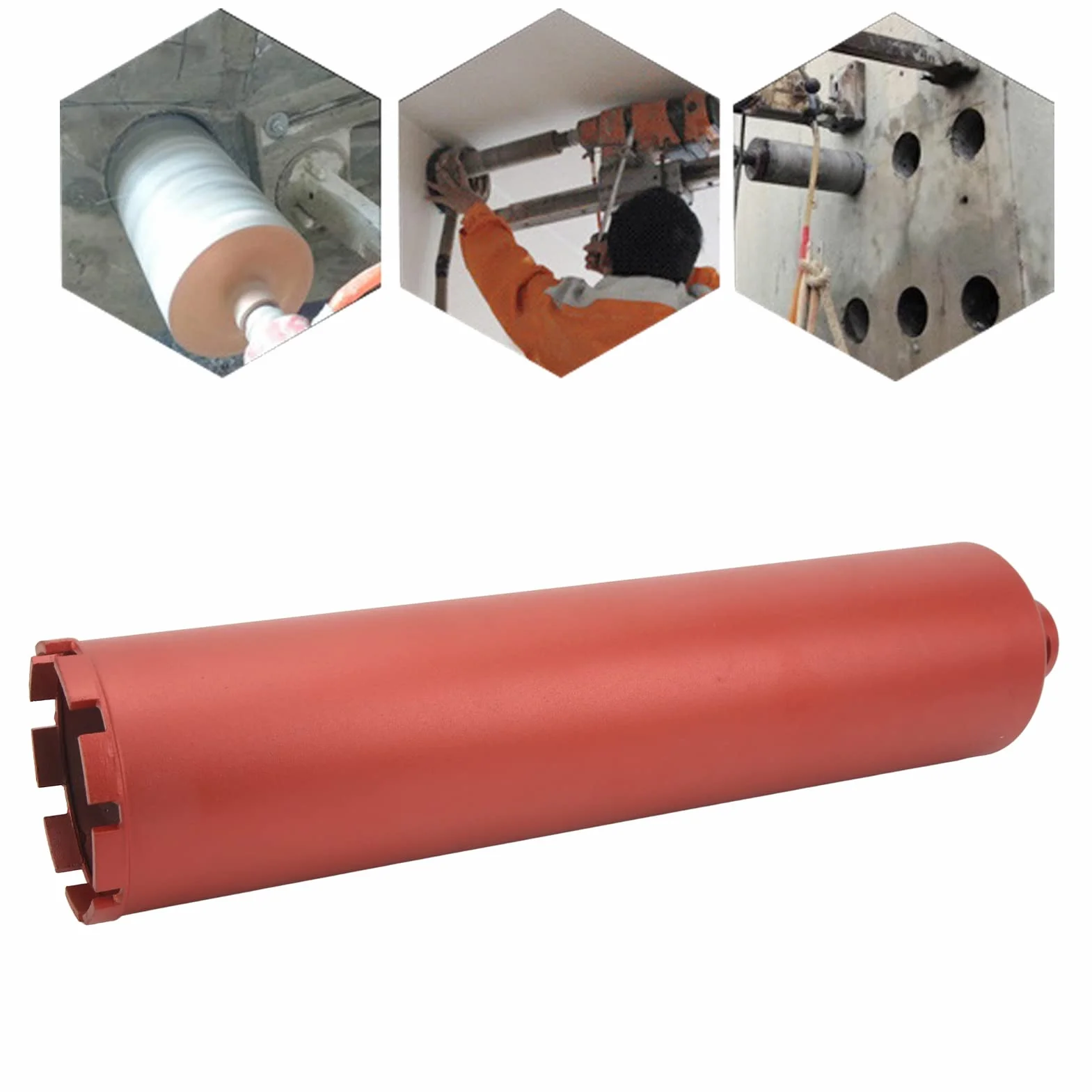 Wiertło rdzeniowe PolyGen do betonu Średnica 4 cali, długość 450 mm z gwintem 5/8-11 cali, diamentowe wiertło rdzeniowe do wycinania otworów na mokro/sucho