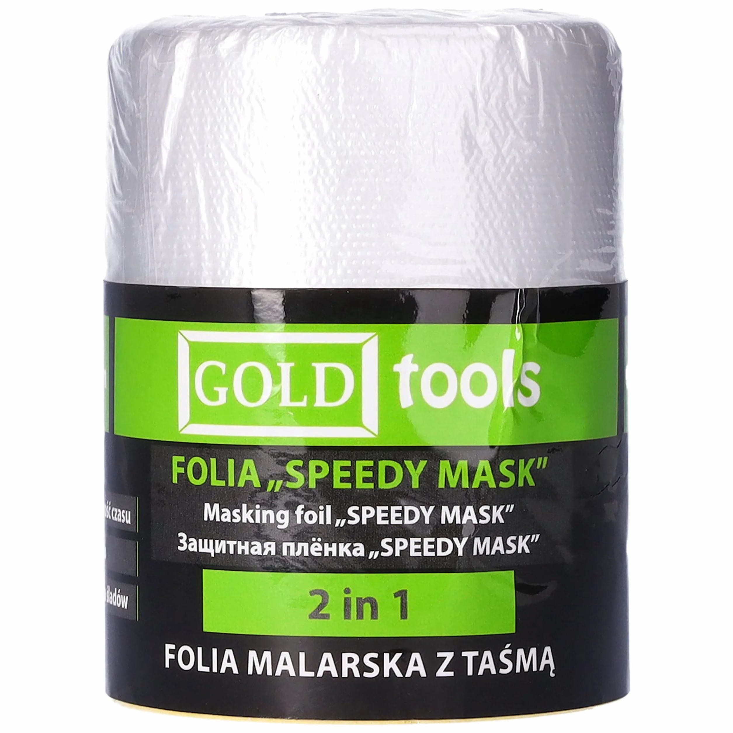 ToolSpace Folia Malarska Z Taśmą Uniwersalna Antychlap Ochronna Remont Wytrzymała Praktyczna Łatwa Aplikacja Nie Zostawia Śladów Bezbarwna 53 cmx33m