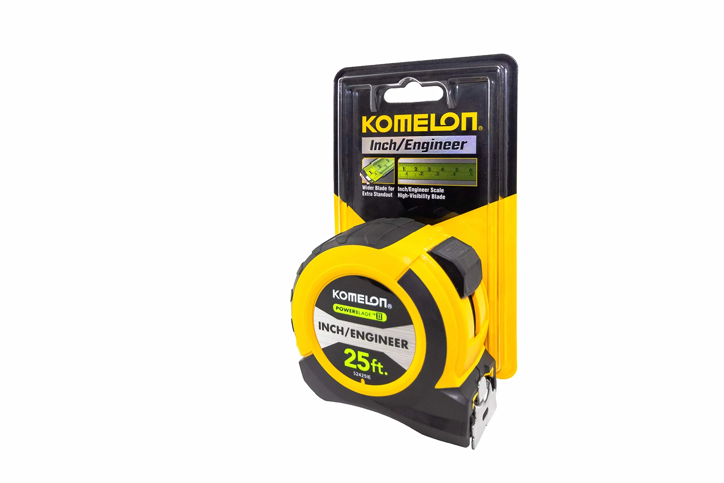 Komelon 52425IE; 25' x 2,7 cm Powerblade II" taśma miernicza; żółty/czarny