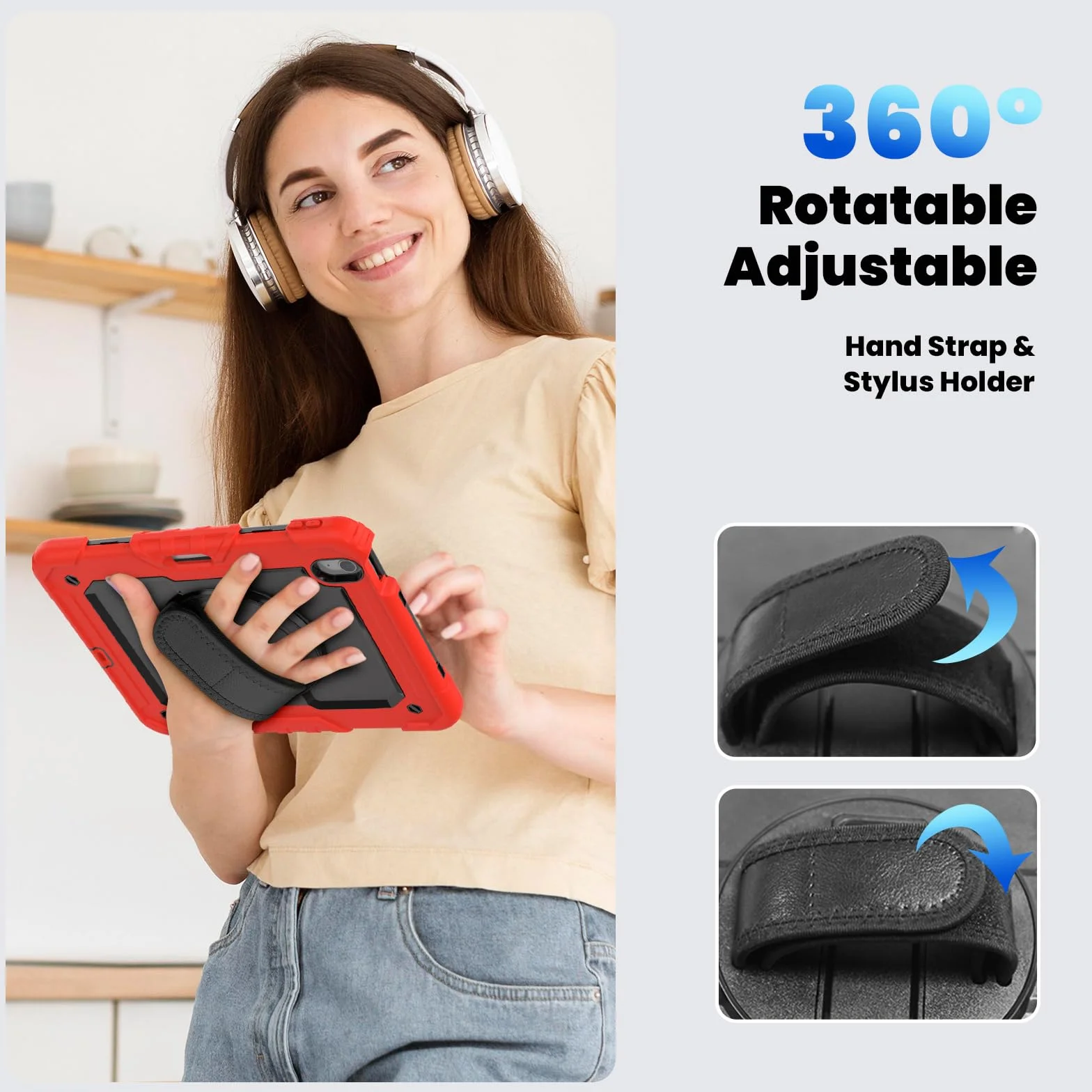 Etui 4 w 1 do Apple iPad Air 11 2024 M2 11 cali os?ona zewn?trzna ochrona + stojak + pasek do noszenia