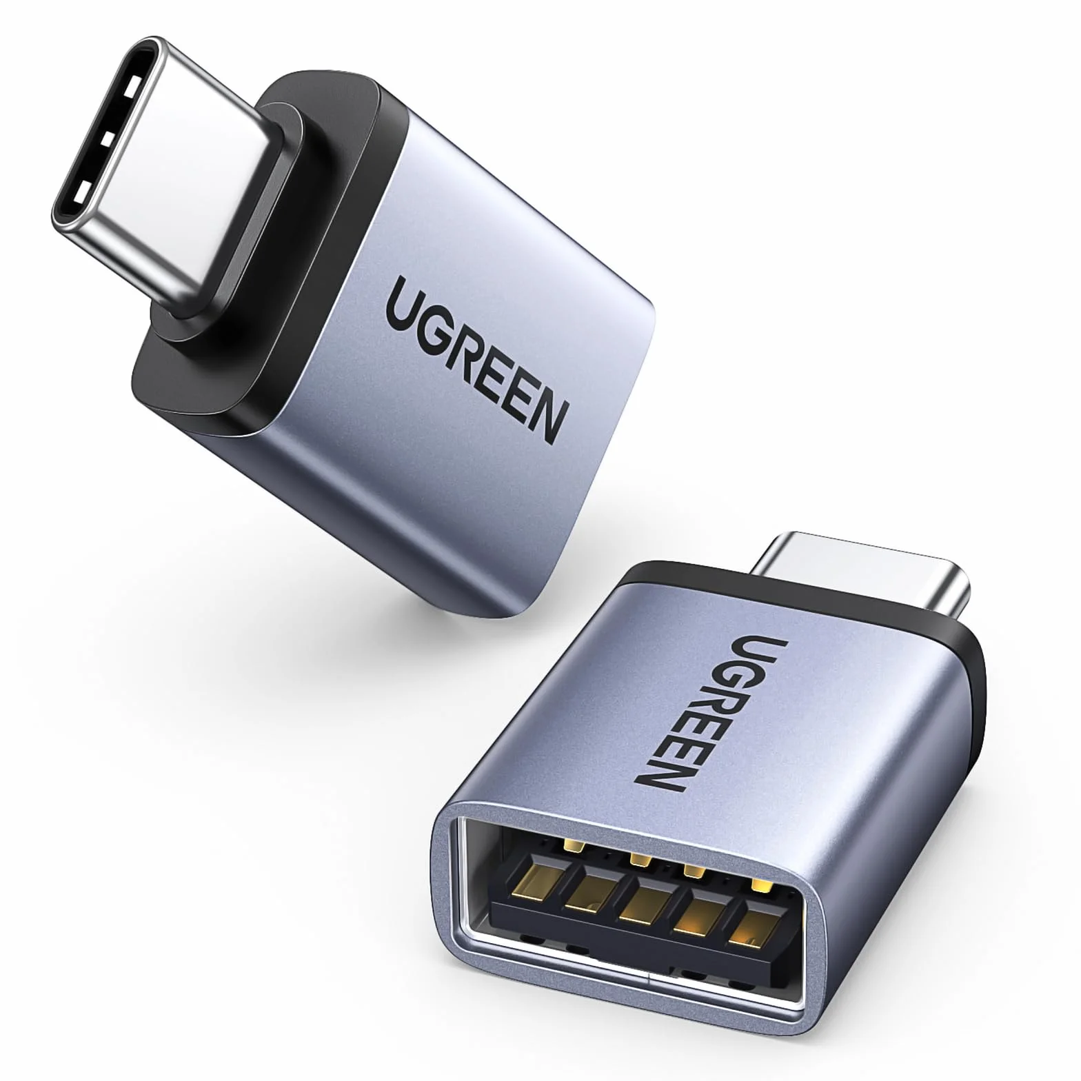 UGREEN Przejściówka USB C na USB A OTG 2 szt. USB C męski na USB 3.0 żeński Szary