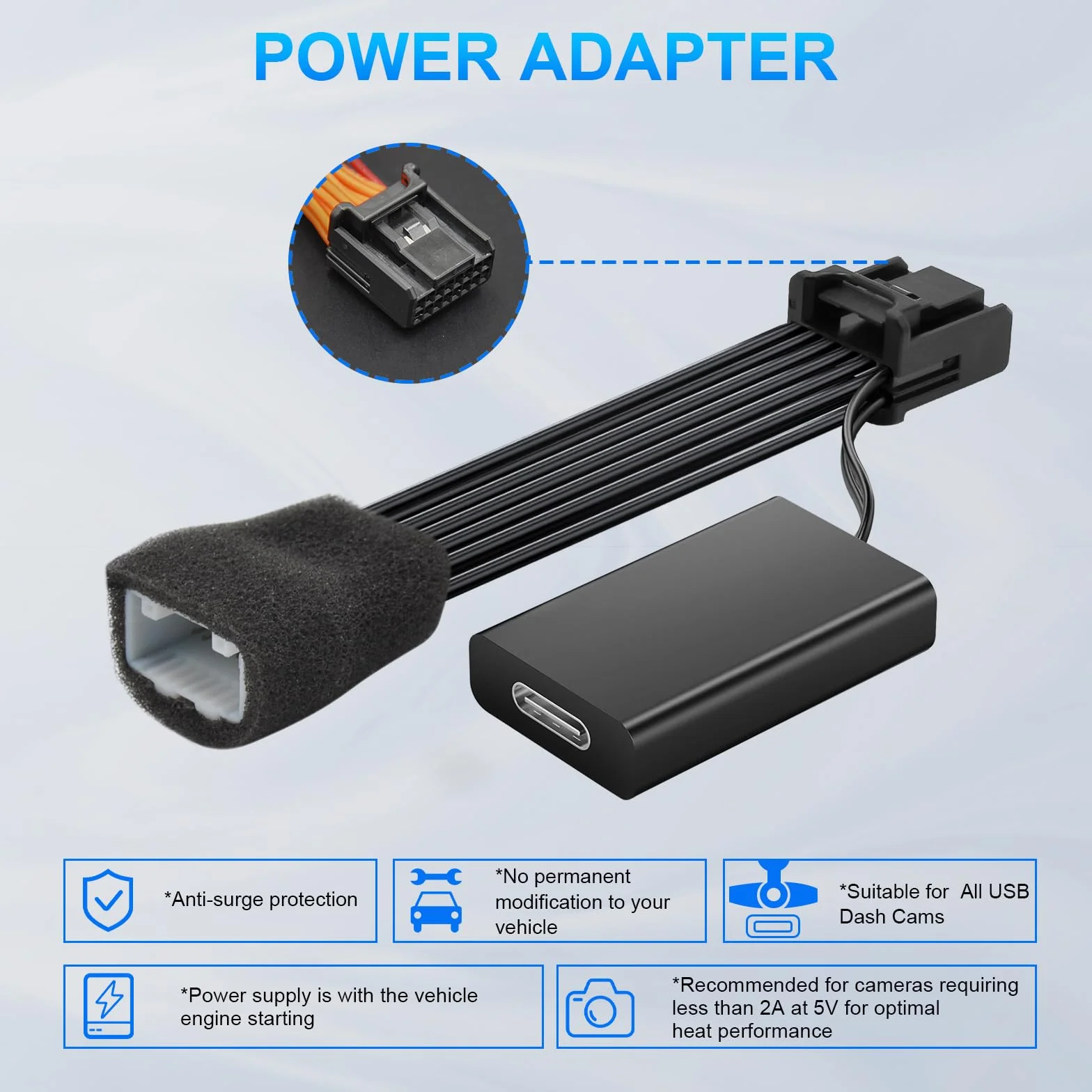 Dashcam Power Adapter 16 Pin Model D for Toyota Lexus Corolla Yaris Cross 2024 2025 Lane Assist Port