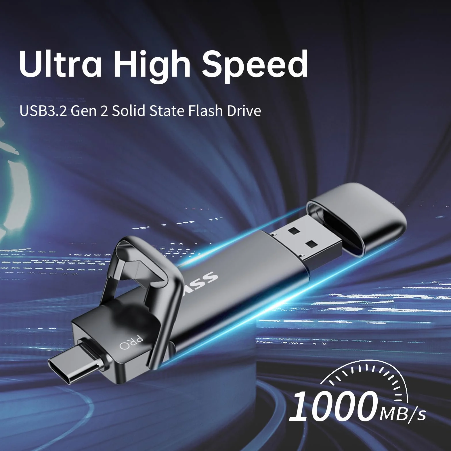 SSK 500 GB SSD USB-C Stick 1000 MB/s, zewnętrzny dysk twardy SSD USB 3.2 Gen 2 do iPhone 15/PS4/Android/Tablet/Windows/Mac