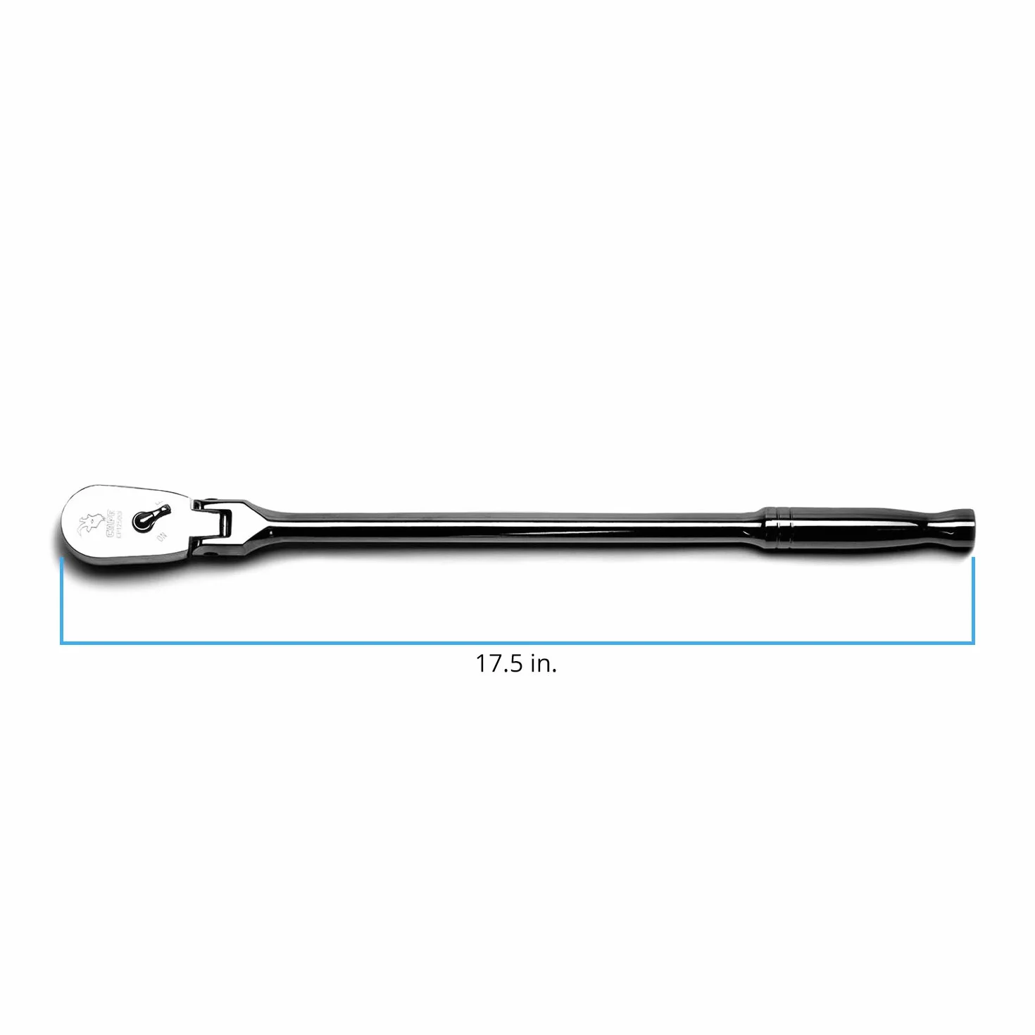 Capri Tools Niskoprofilowa grzechotka z napędem 1/2", prawdziwa grzechotka 72-zębowa, 5-stopniowy łuk obrotowy, 180-stopniowa głowica elastyczna (CP12500FX)