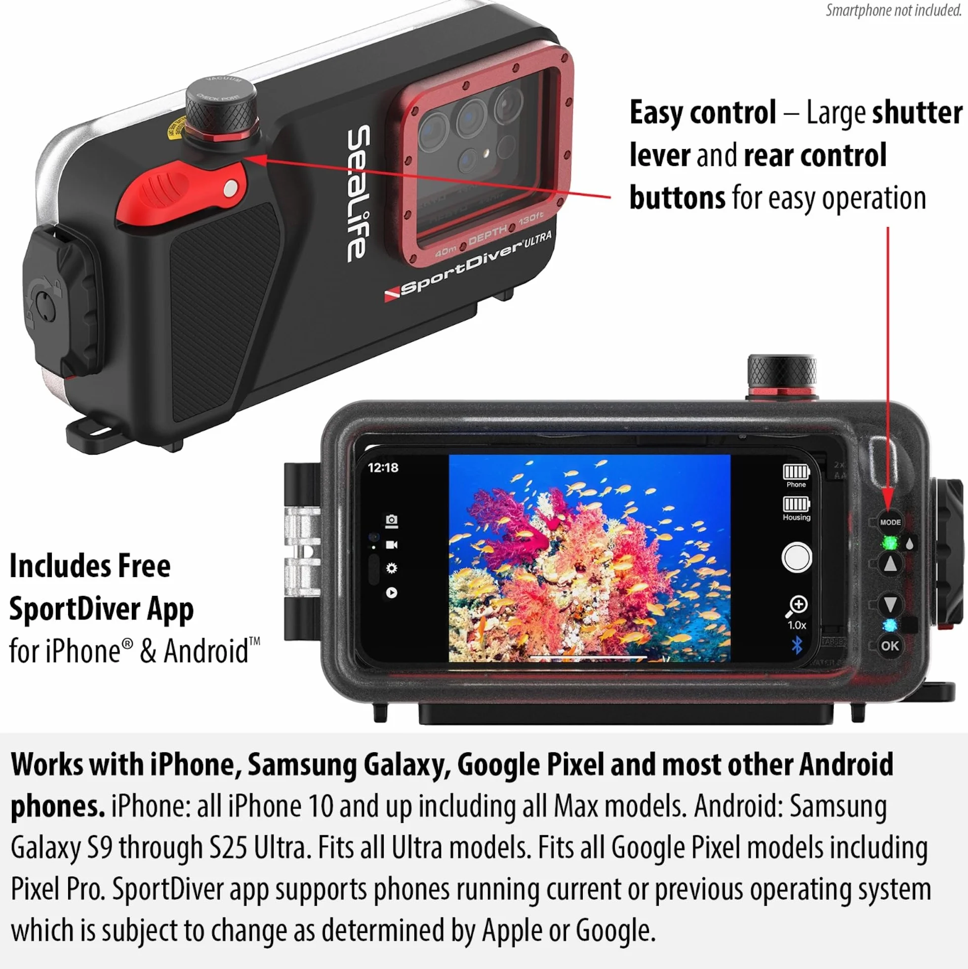 SeaLife Ultra podwodna obudowa do smartfona wodoodporna do 130 cali