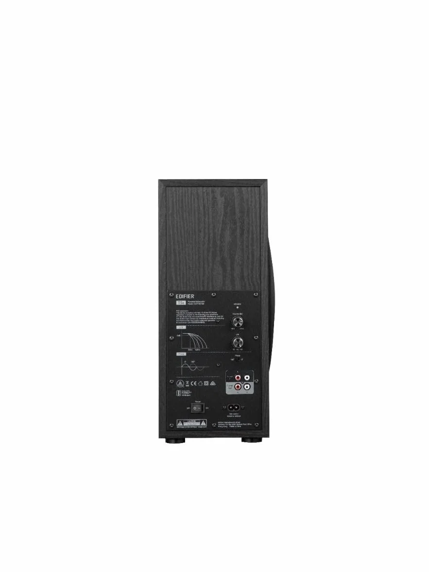 Edifier AKTYWNY SUBWOOFER – 8-calowy głośnik niskotonowy – 70 W – filtr niskoprzepustowy – częstotliwość do 35 Hz – obudowa MDF dla zredukowanego rezonansu – czarny