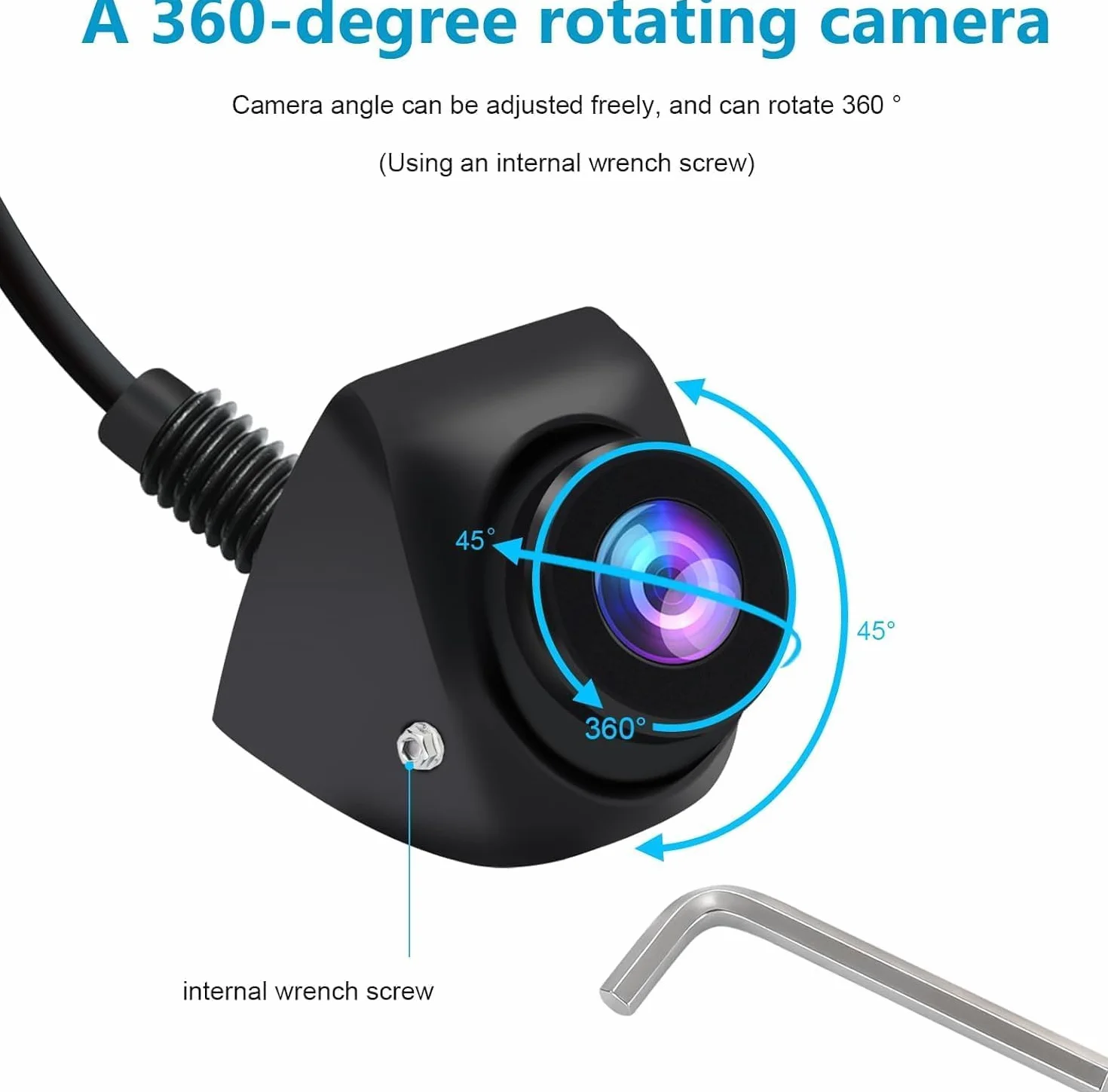 OBEST Samochodowa kamera cofania 1080P Night Vision, AHD/CVBS metalowa kamera cofania/widok z boku, obrót o 360°, szeroki kąt 170°, do samochodu/przyczepy kempingowej/ciężarówek/vana 12V-24V