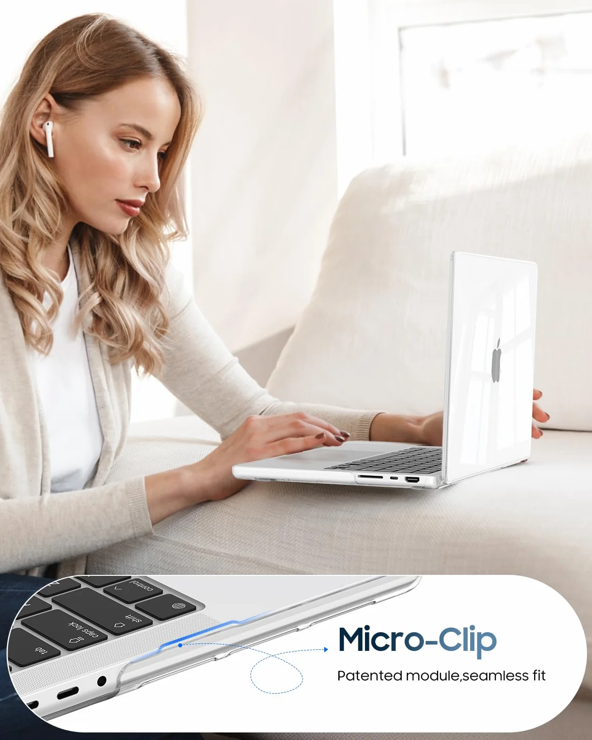 Fintie Etui ochronne kompatybilne z MacBook Pro 14 cali M5 M4 M3 M2 M1 Pro/Max (2026-2021) Przezroczyste
