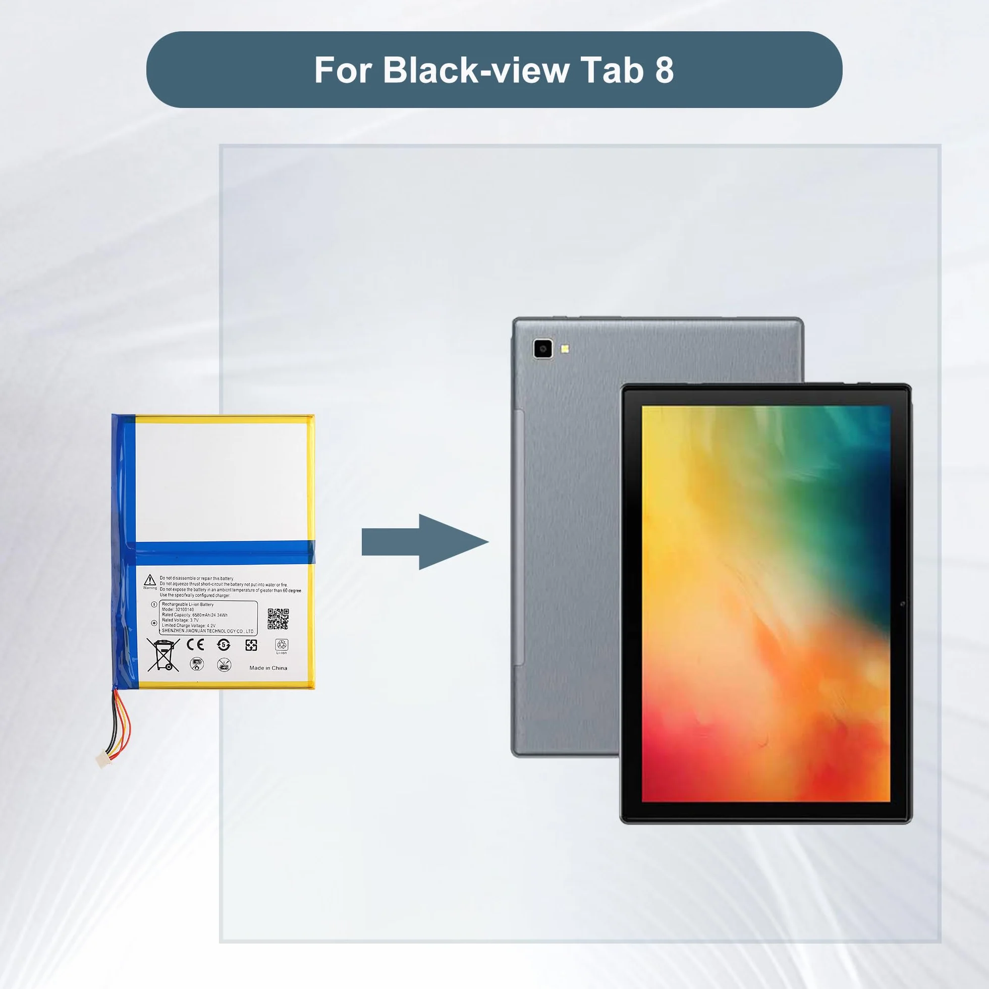 Akumulator zastępczy 3,8 V 6000 mAh kompatybilny z Blackview Tab 8