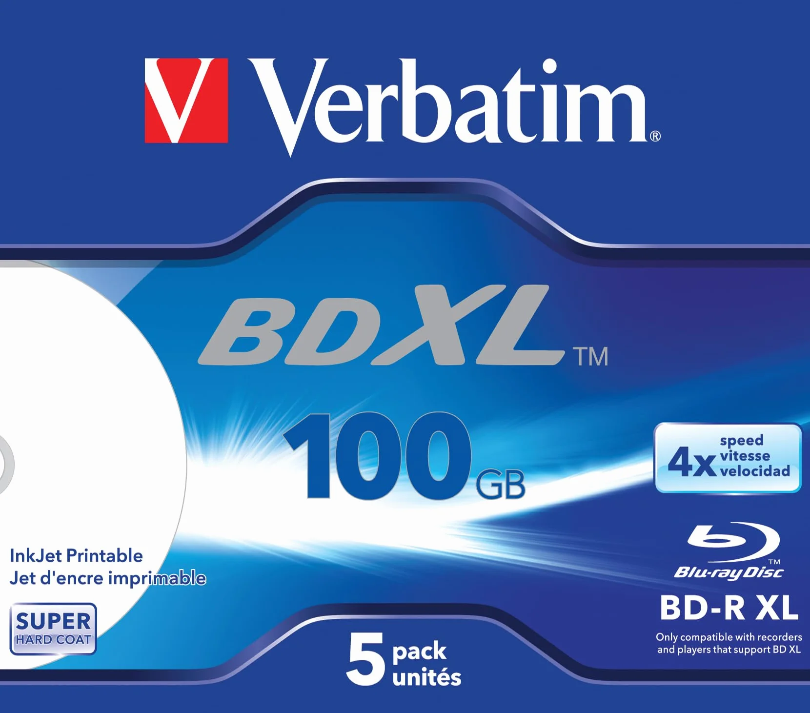 Verbatim BD-R Single Layer 4x Printable Surface Scratchguard Plus 5 sztuk