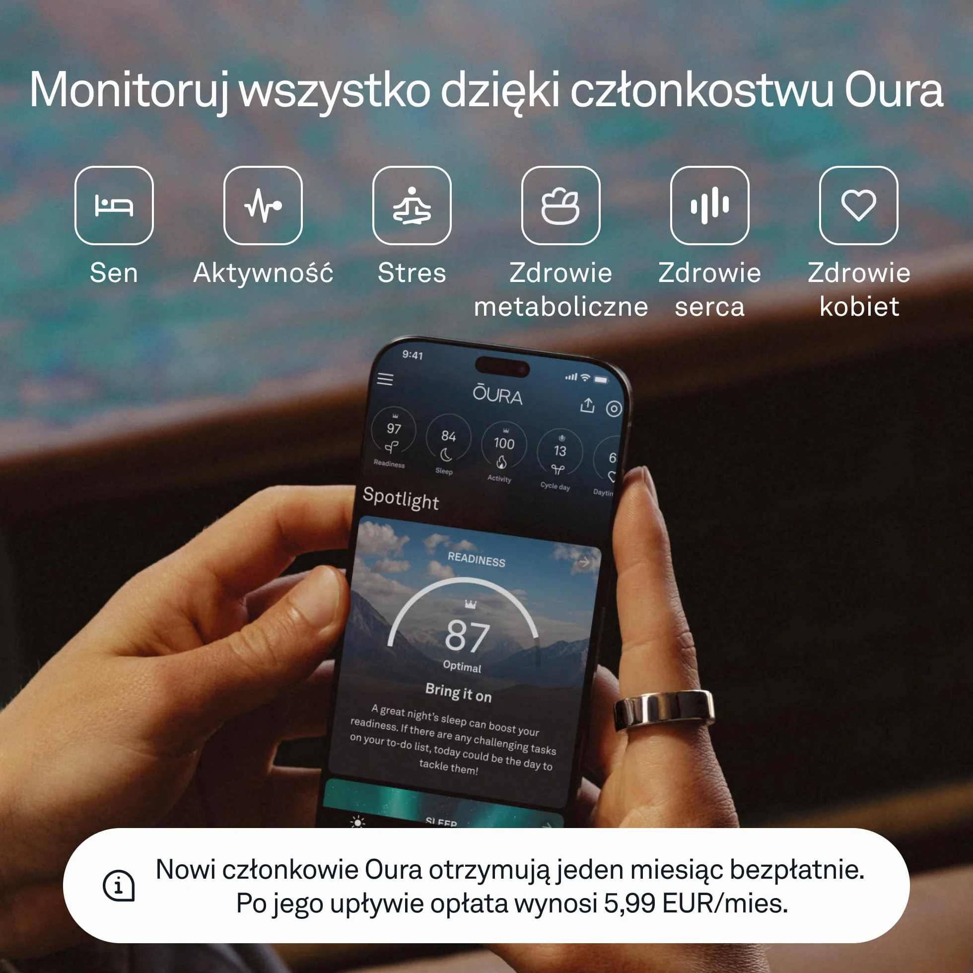 Oura Ring 4 - Silver - Rozmiar 12 Smart Ring | Najpierw dobierz rozmiar z zestawem miarowym OR4 | Urzadzenie noszenia pomiaru jakosci snu - Tetno - Pomiar kondycji - Bateria do 8 dni
