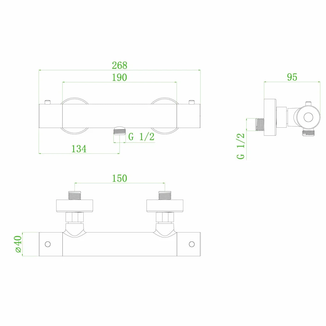 Essebagno 9024266 Luisa termostatyczna bateria prysznicowa miedź