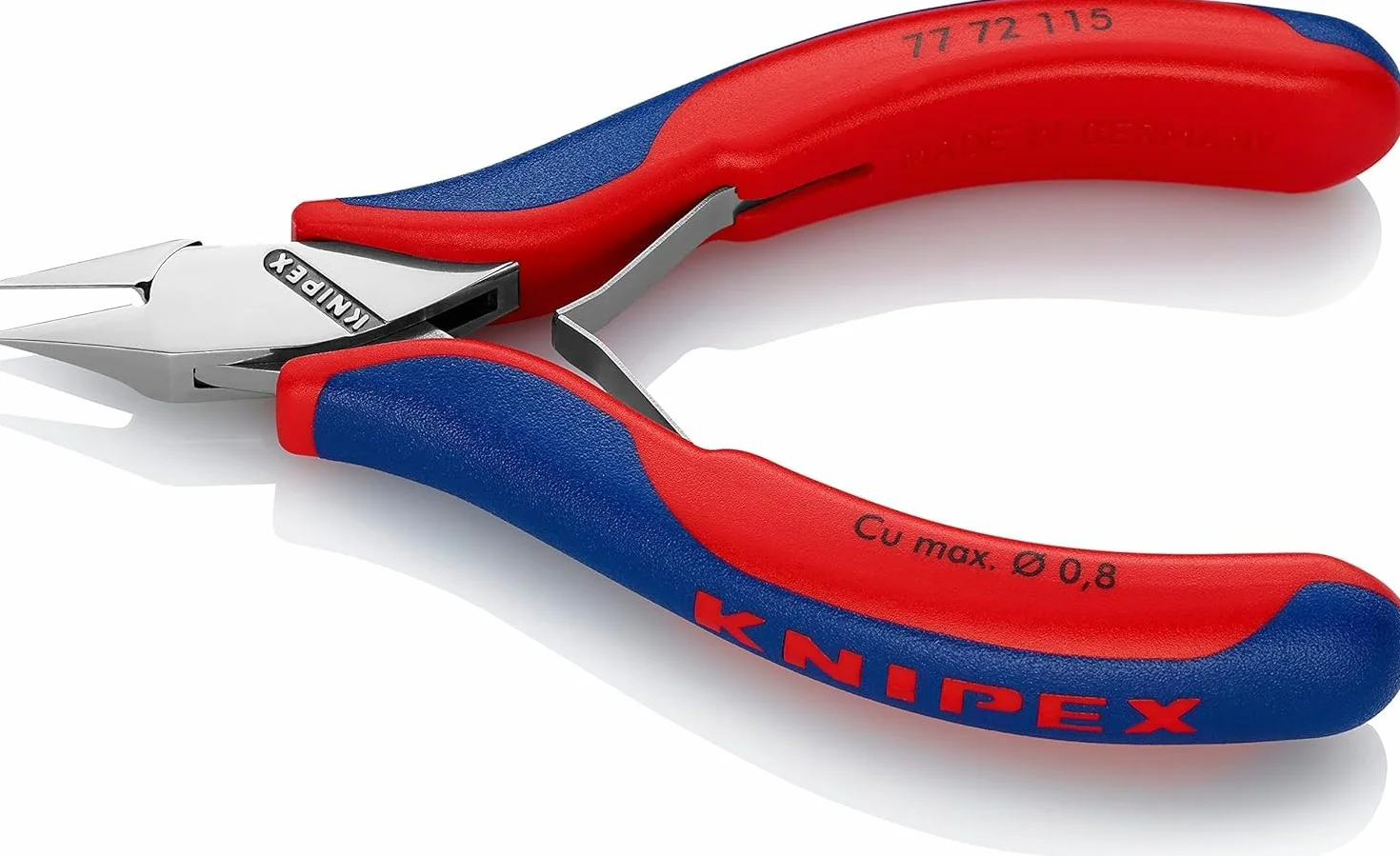 KNIPEX Szczypce tnące boczne dla elektroników ze złączem wsuwkowym z osłonkami wielokomponentowymi 115 mm, 77 72 115