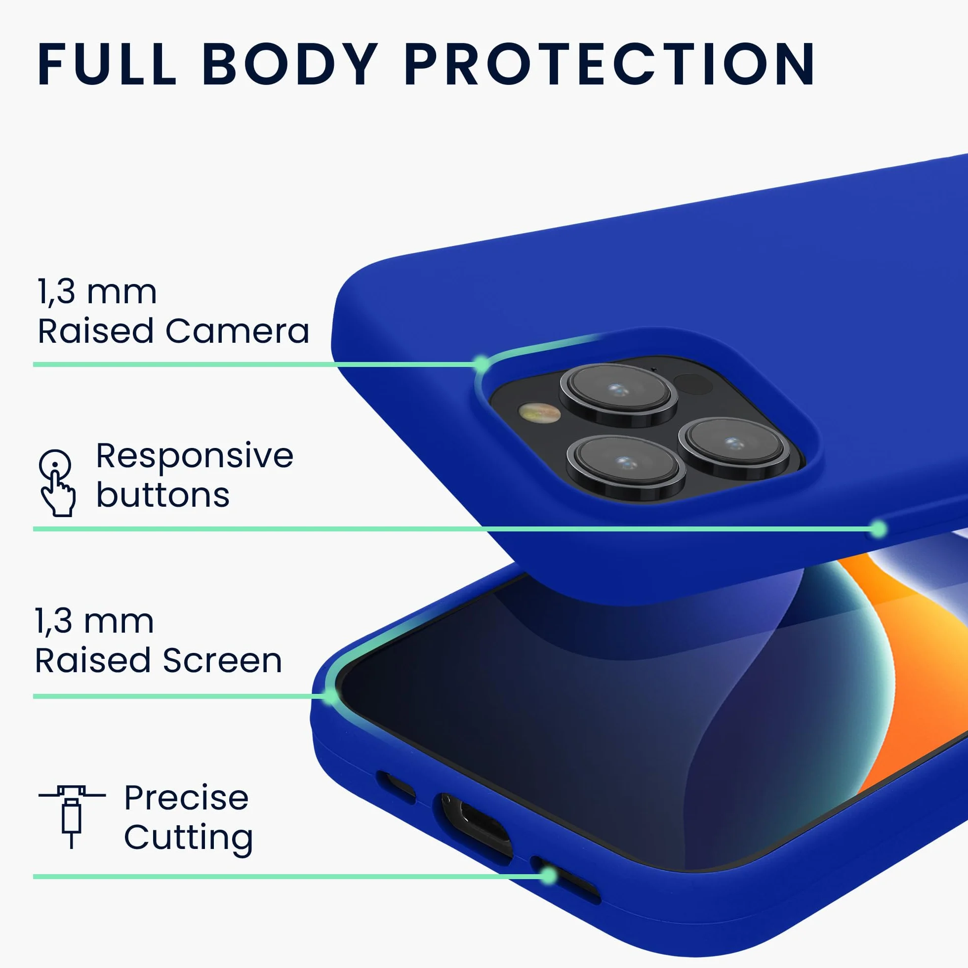 Etui kwmobile kompatybilne z iPhone 15 Pro Case - Cienkie silikonowe etui na telefon komórkowy - Wstrz?soodporne etui na telefon komórkowy z mi?kk? powierzchni? - Baltic Blue