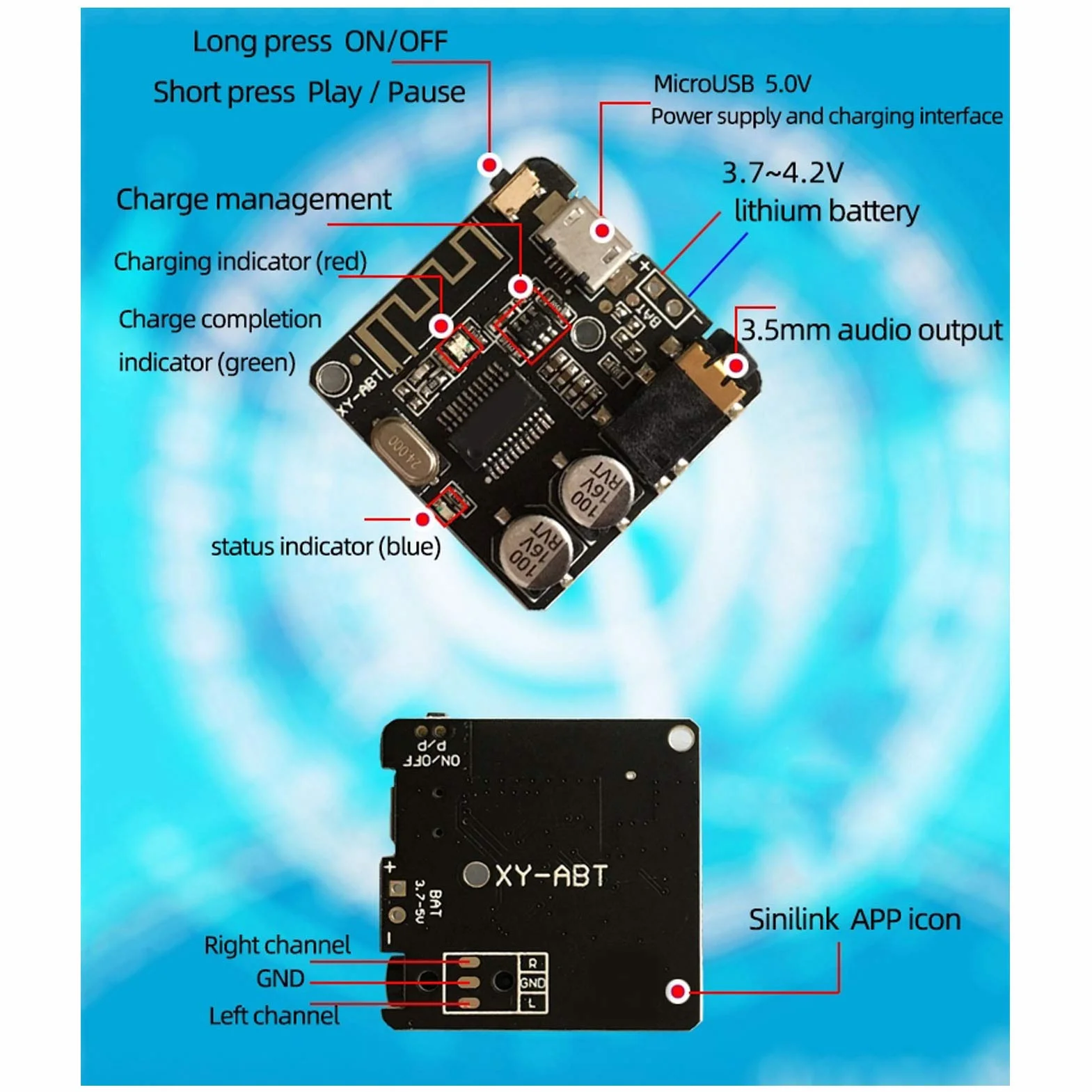 Odbiornik audio stereo Bluetooth 5.0 5V Moduł Bluetooth USB