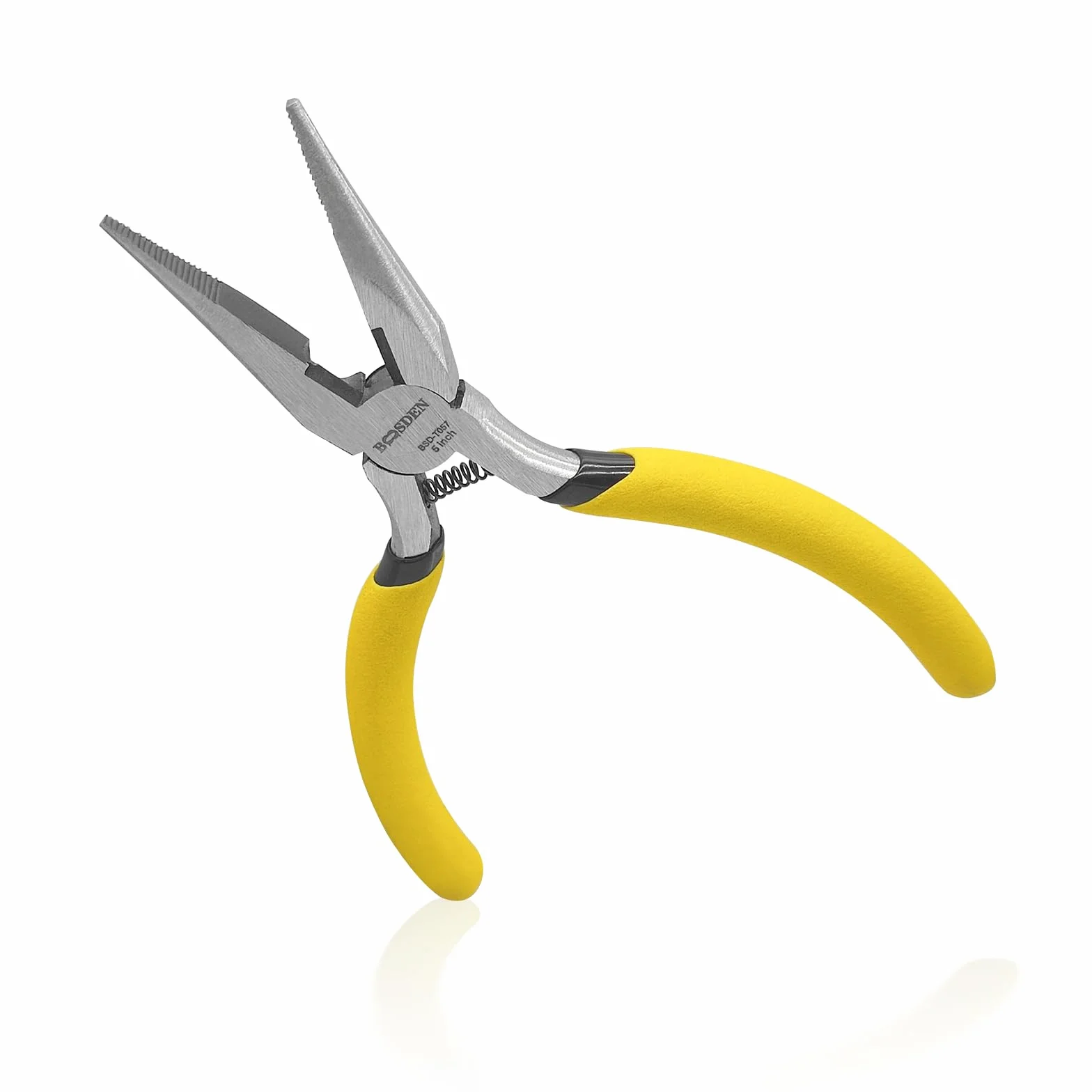BOOSDEN Szczypce igłowe 12,5 cm, mini szczypce z długim noskiem, z bocznym obcinaczem, małe, precyzyjne szczypce igłowe do elektroniki, rękodzieła, tworzenia biżuterii