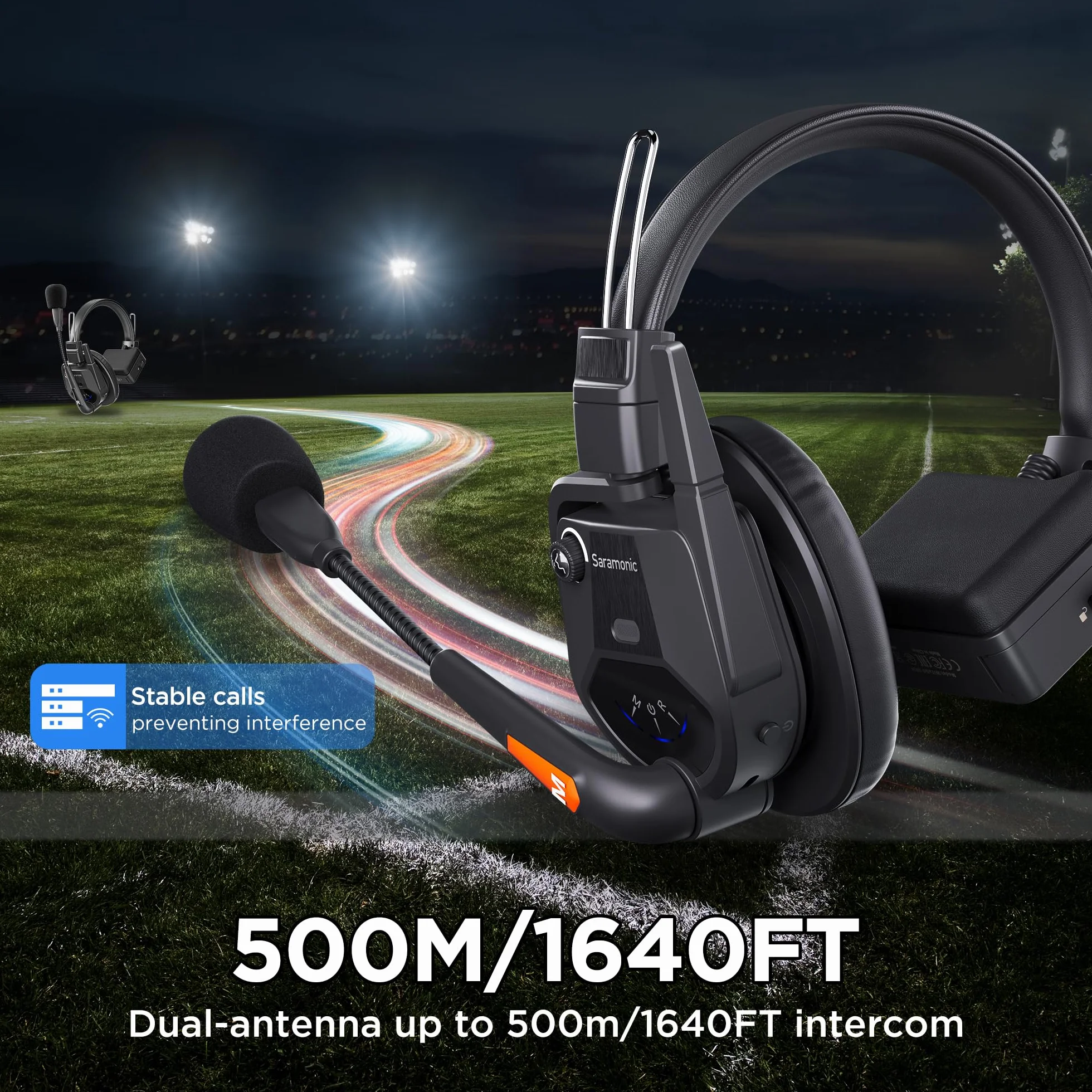 Saramonic WiTalk9 WT2S bezprzewodowy zestaw słuchawkowy interkomowy Full-Duplex 1,9 GHz 499 m