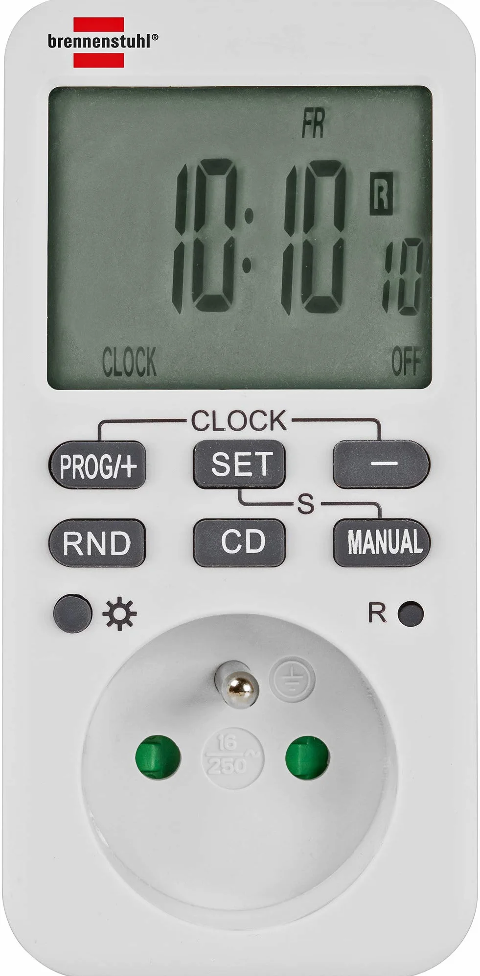 Brennenstuhl Comfort-Line programator czasowy/wylacznik czasowy (timer czasowy do uzytku wewnetrznego, z funkcja odliczania i zwiekszona ochrona przed dotykiem) bialy