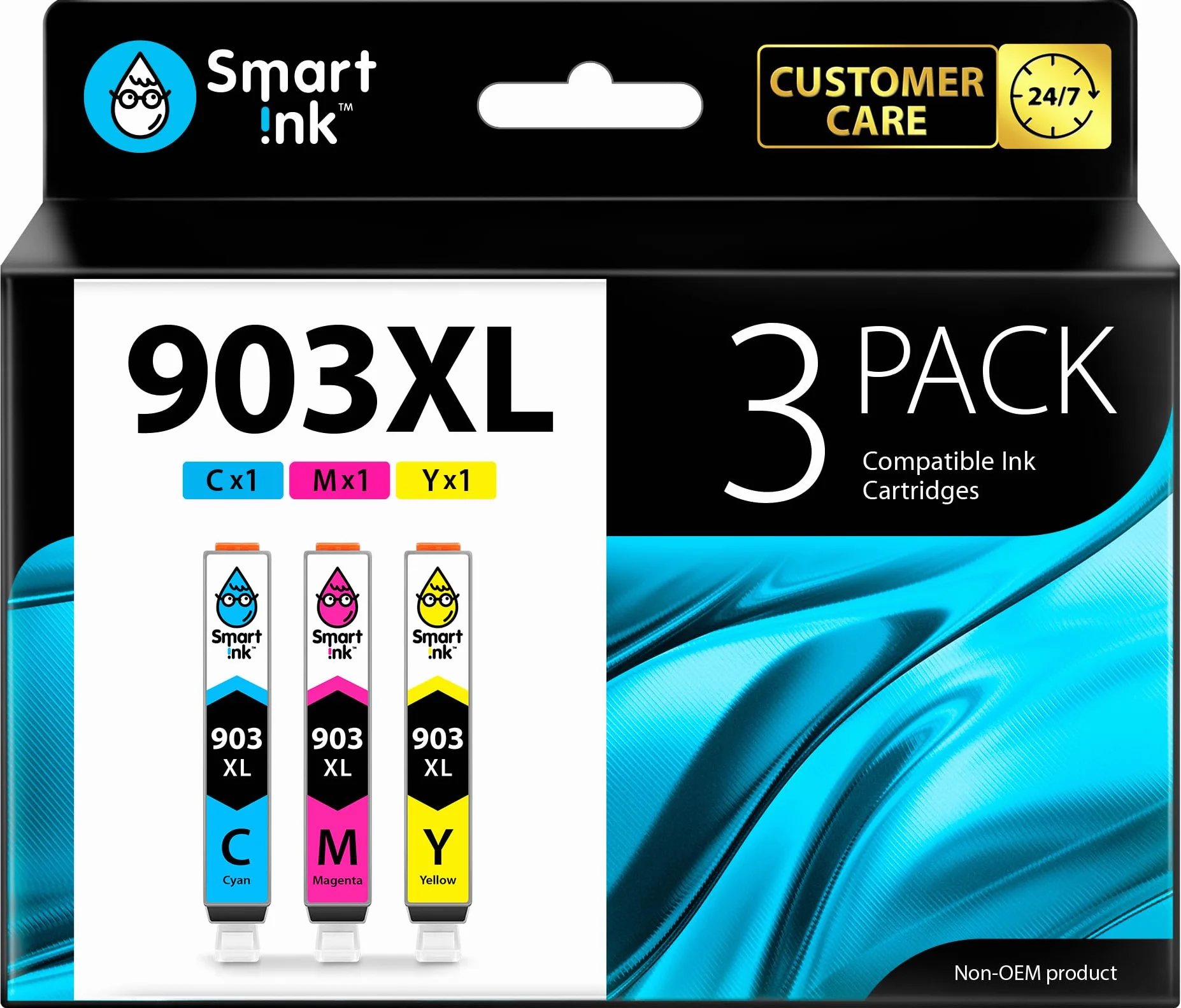 Smart Ink Kompatybilne Tusz Zamiennik HP 903XL 903 XL trójpak z Technologią Chipu do Officejet 6950 Pro 6960 6970