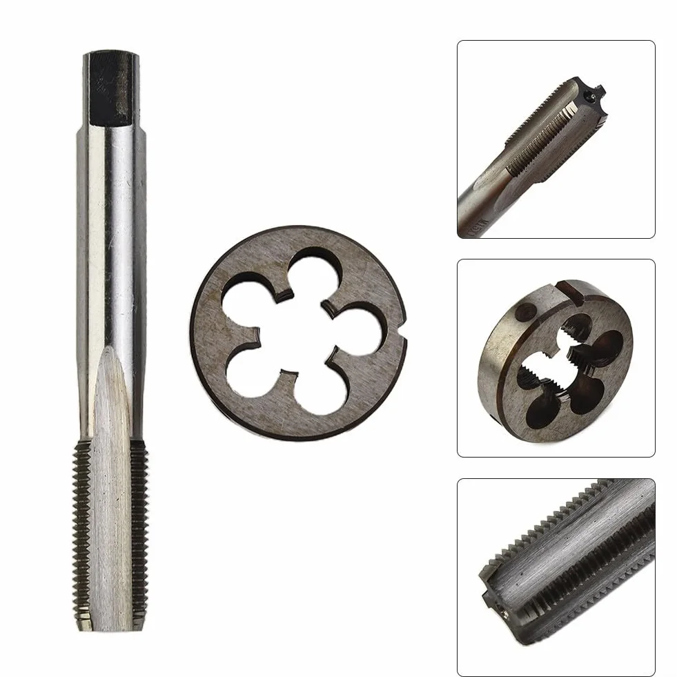 Zestaw gwintowników i narzynek, gwintowniki i narzynki do gwintów okrągłych, narzędzie do gwintowania M15x1,25 mm i narzynki do gwintów M15x1,25 mm