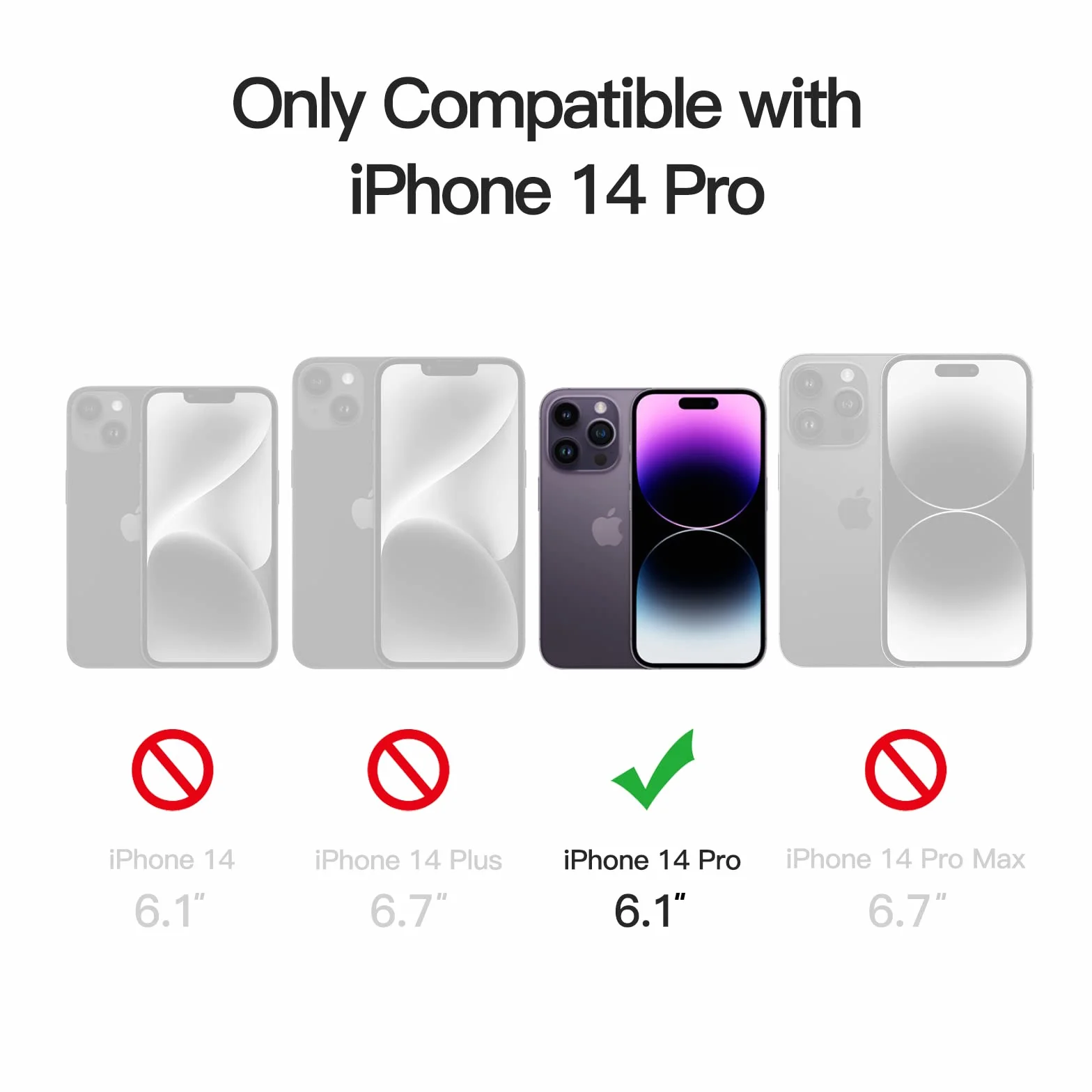 JETech Magnetyczna Etui iPhone 14 Pro 6,1 Cala MagSafe Półprzezroczysta Matowa Tylna Szczupły Odporny na Wstrząsy Case Głęboka Purpura