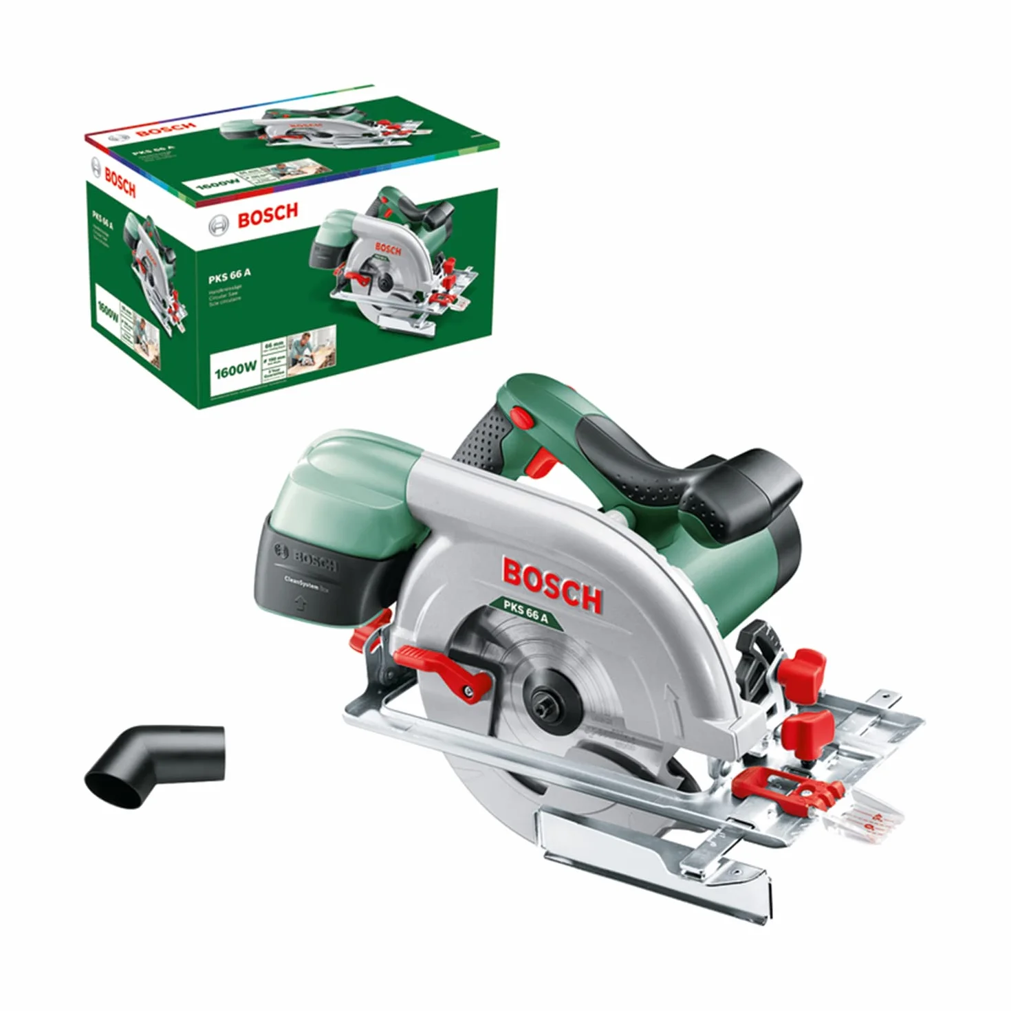 Bosch PKS 66 A piła tarczowa (1600 W, ostrze do piły tarczowej średnica znamionowa 190 mm, w kartonie)