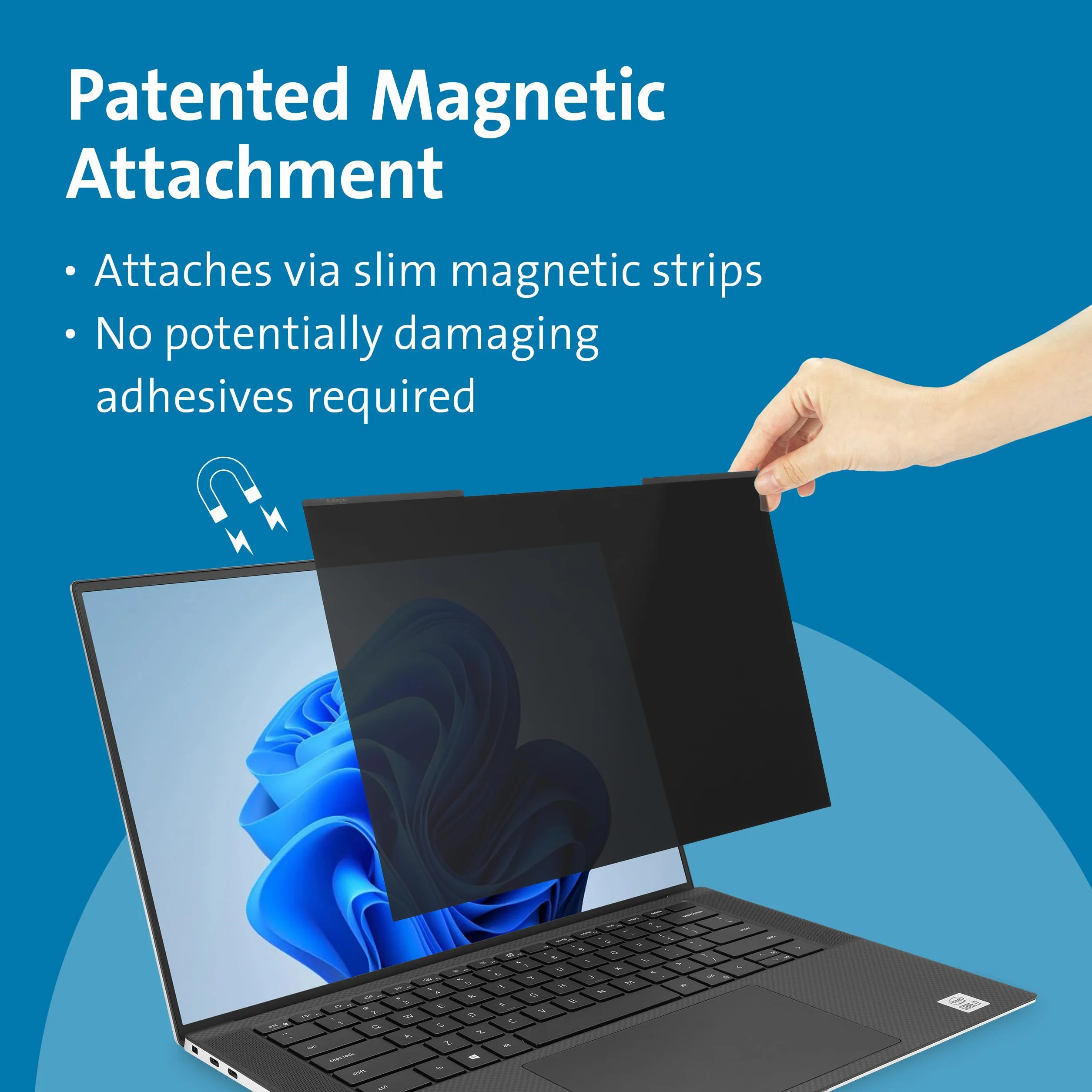 Kensington MagPro Magnetic 16 cali 16:10 Filtr Prywatyzujący Ekran Ochronny Redukujący Niebieskie Światło Przeciwodblaskowy